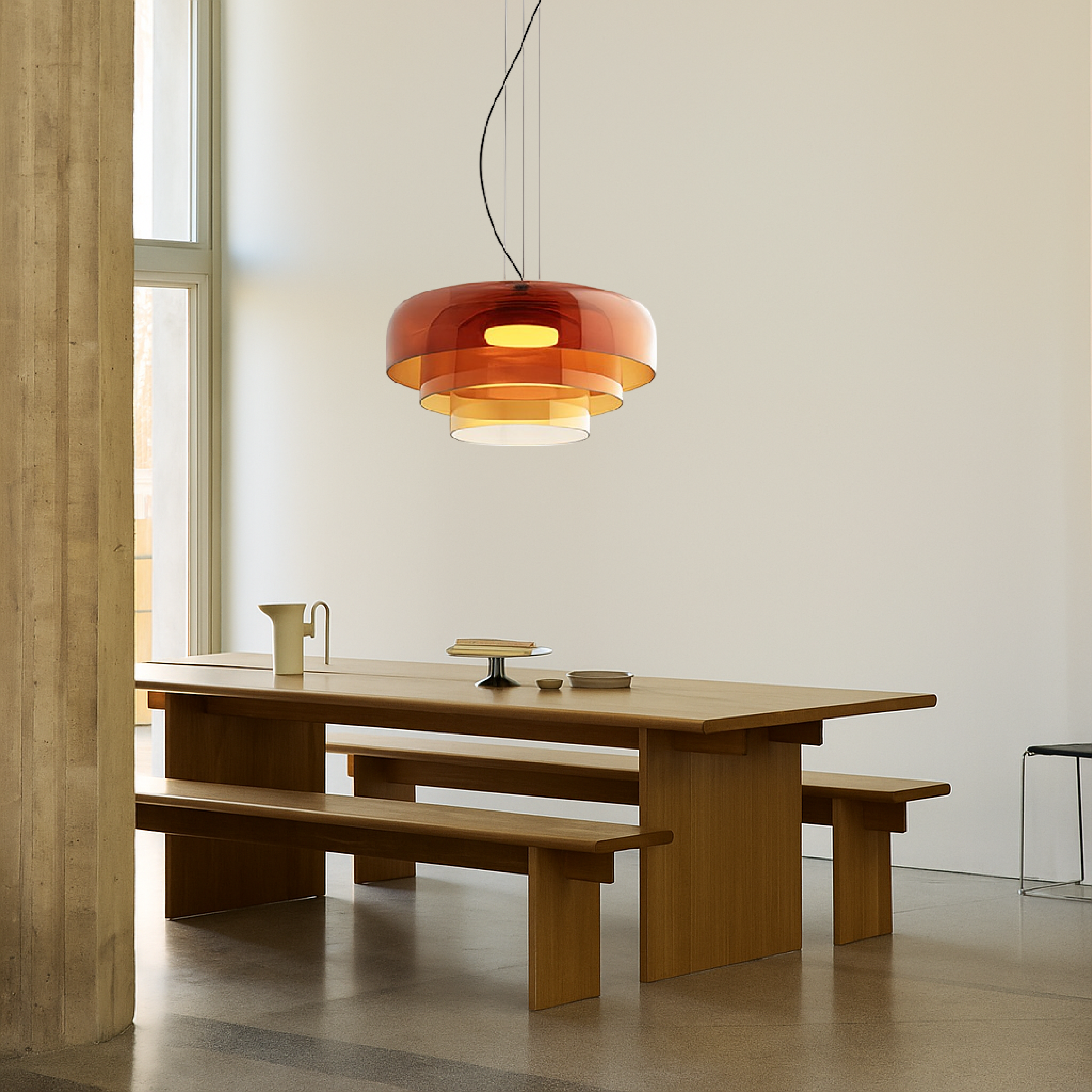 Luce a sospensione in vetro