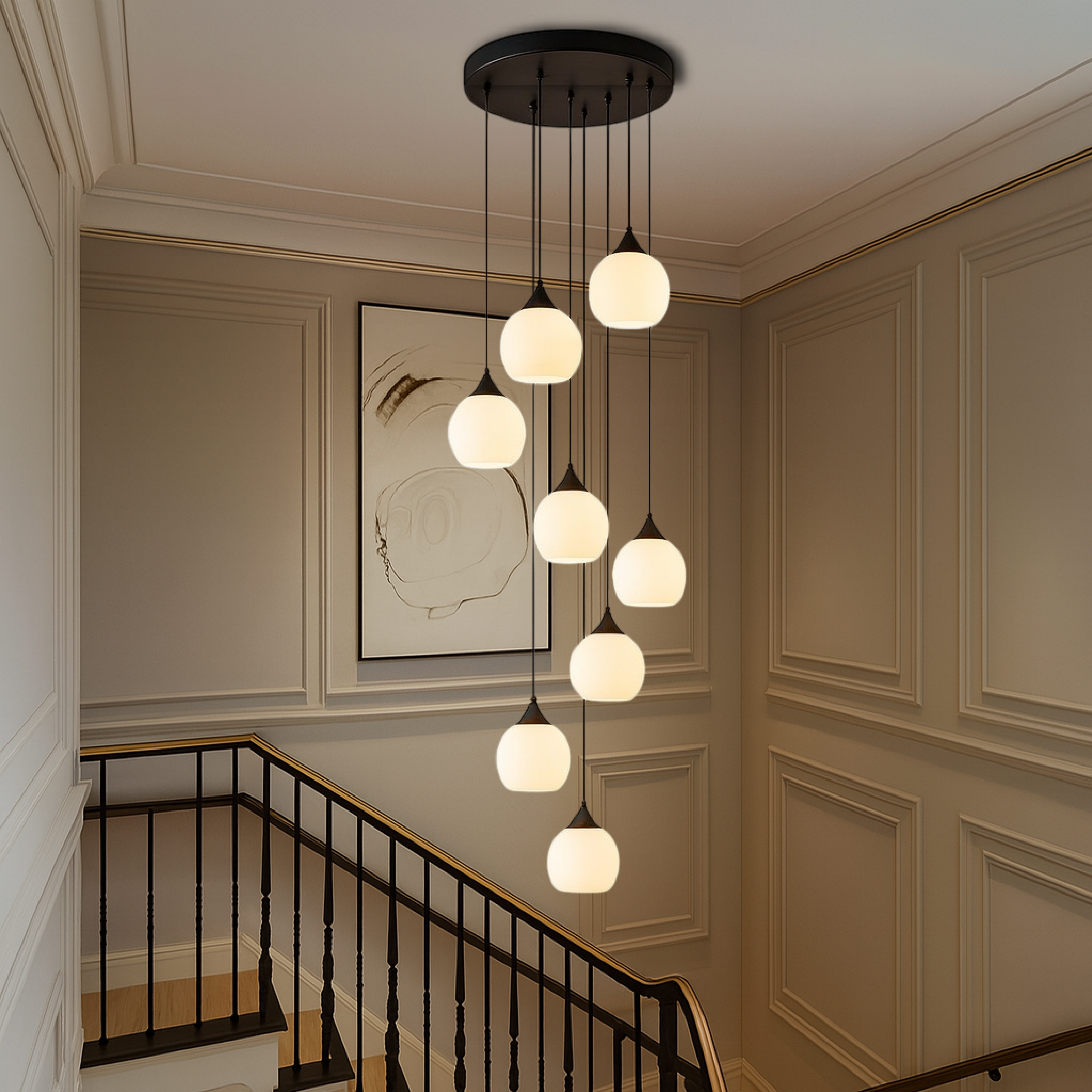 Lampadario per scale di Villa Gade