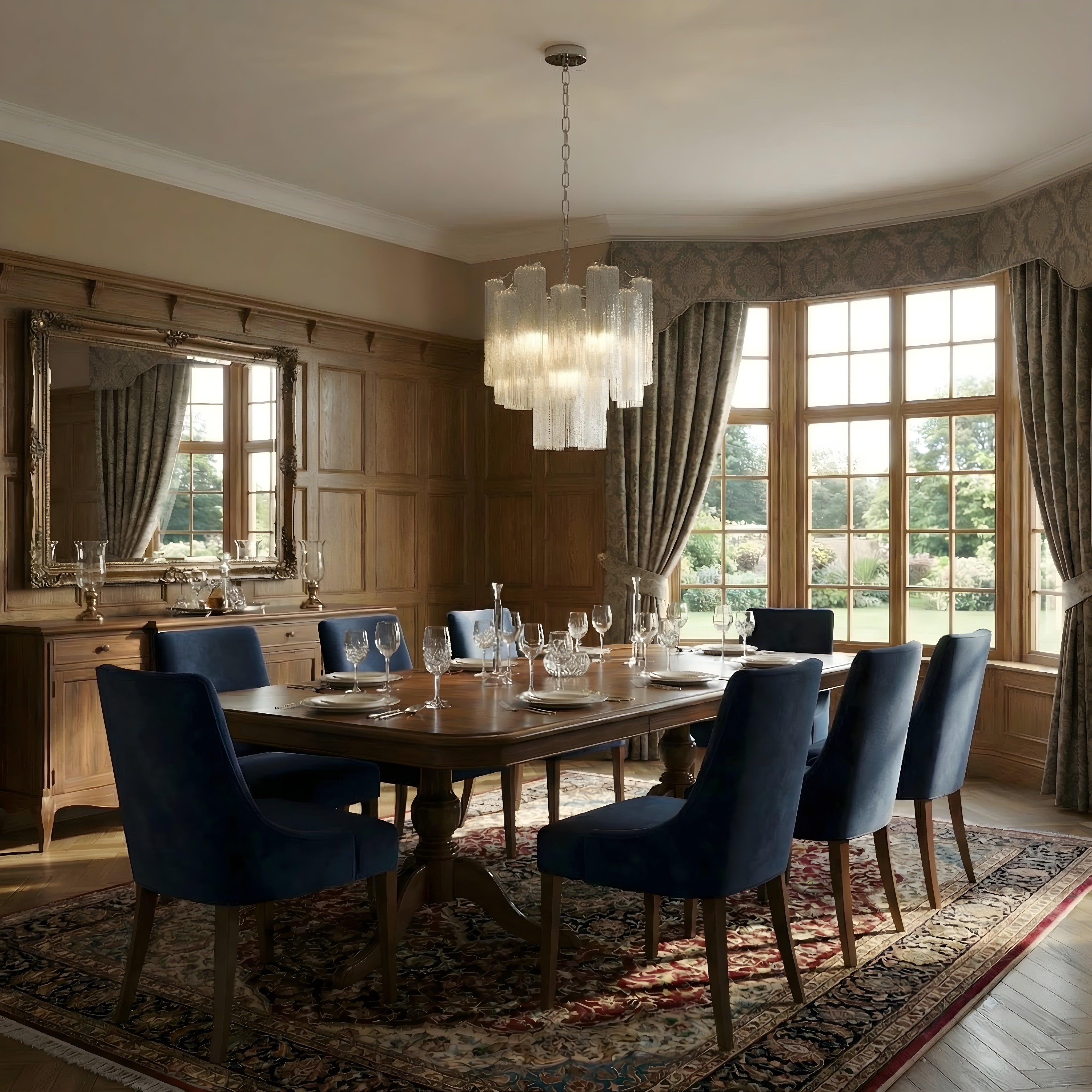 Lampadario in vetro francese