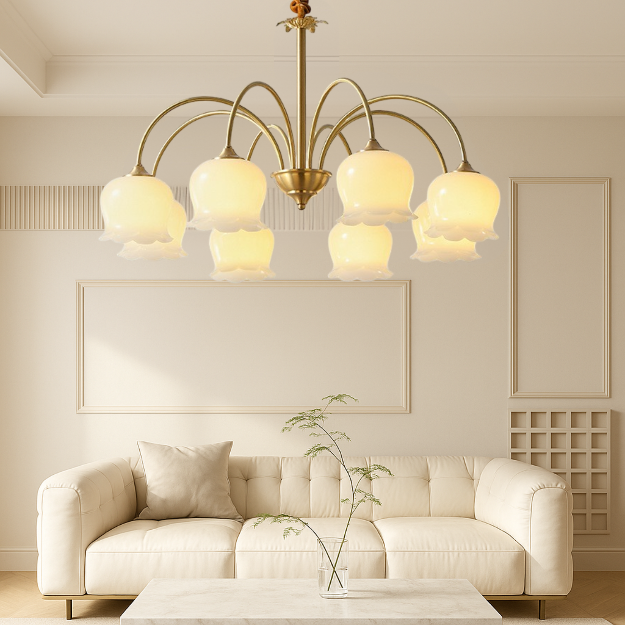 Lampadario francese in rame