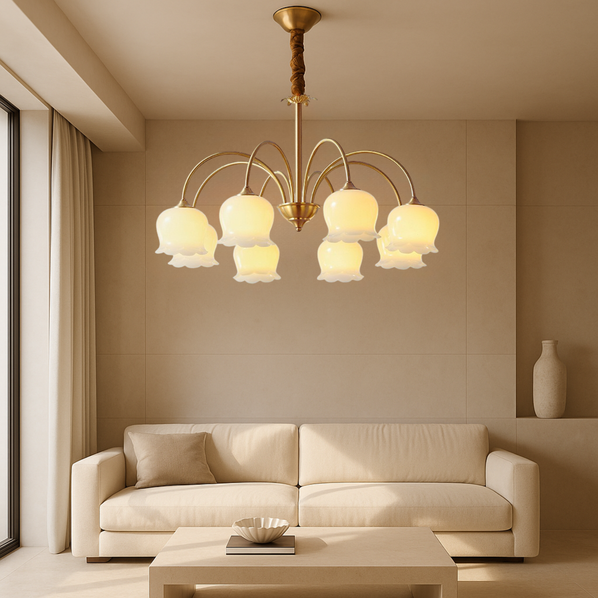 Lampadario francese in rame