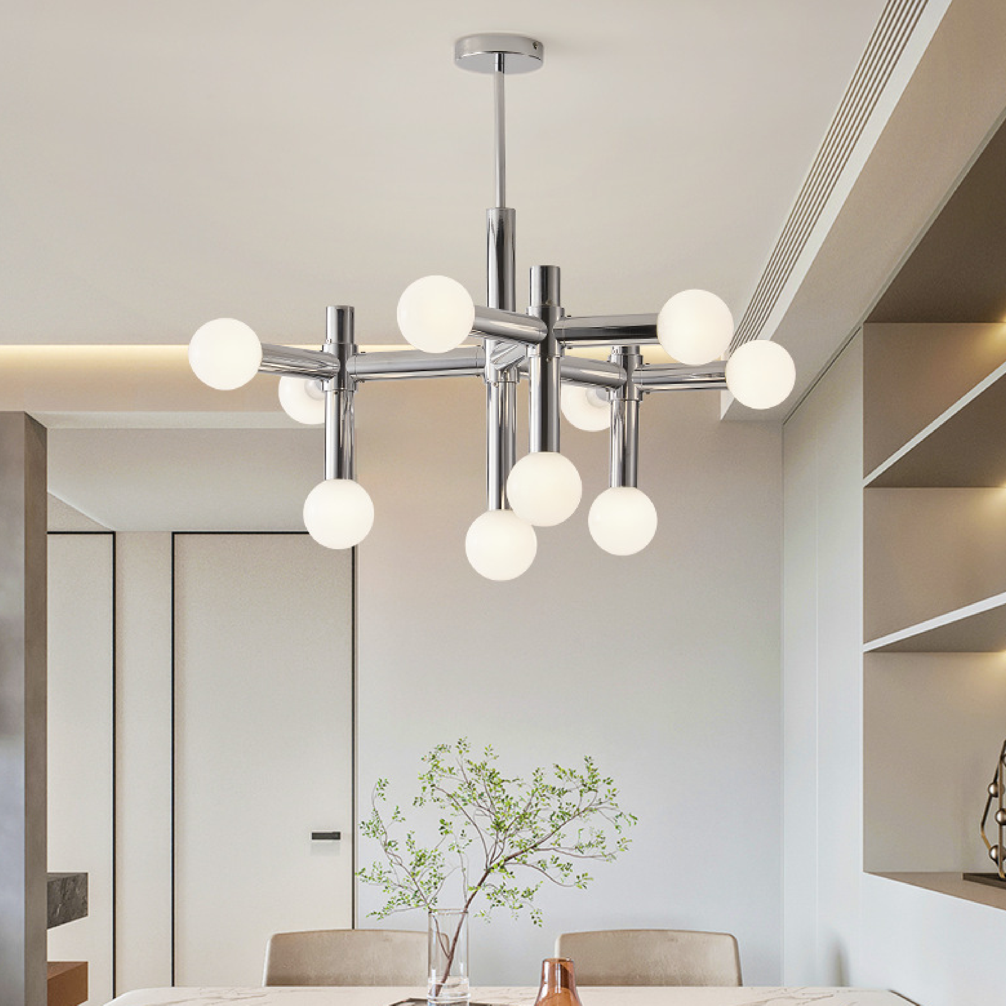 Lampadario Bauhaus in metallo