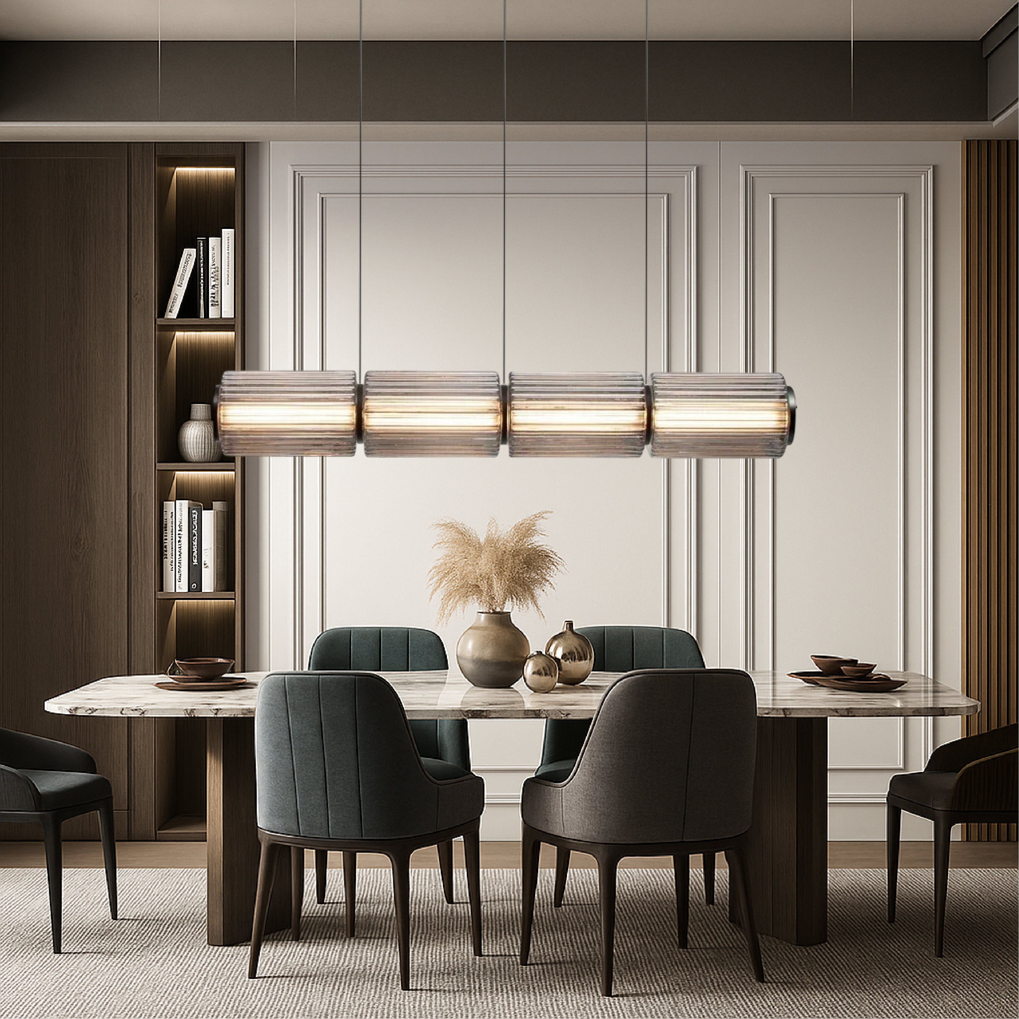 Lampada a sospensione in vetro a forma di cilindro