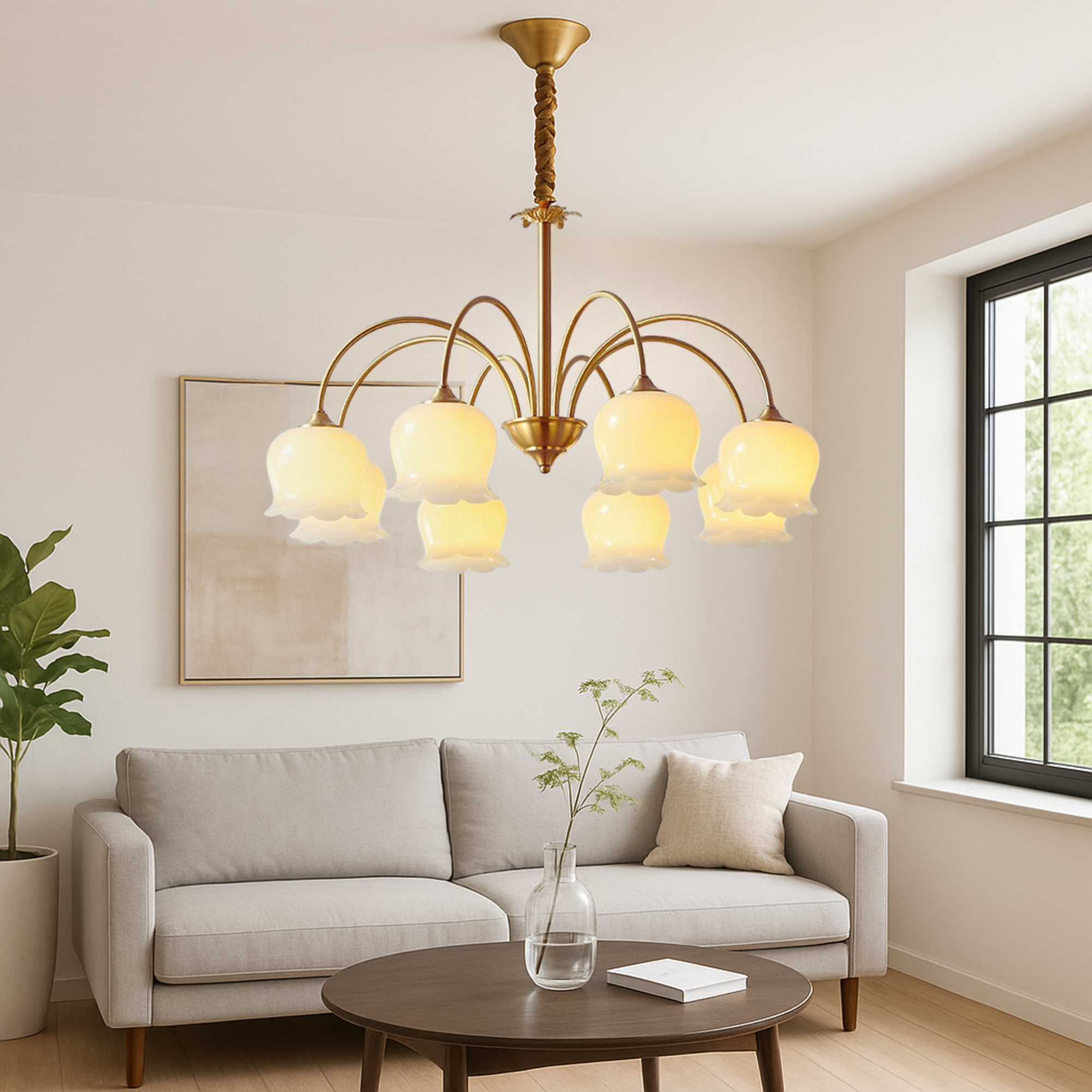 Lampadario francese in rame