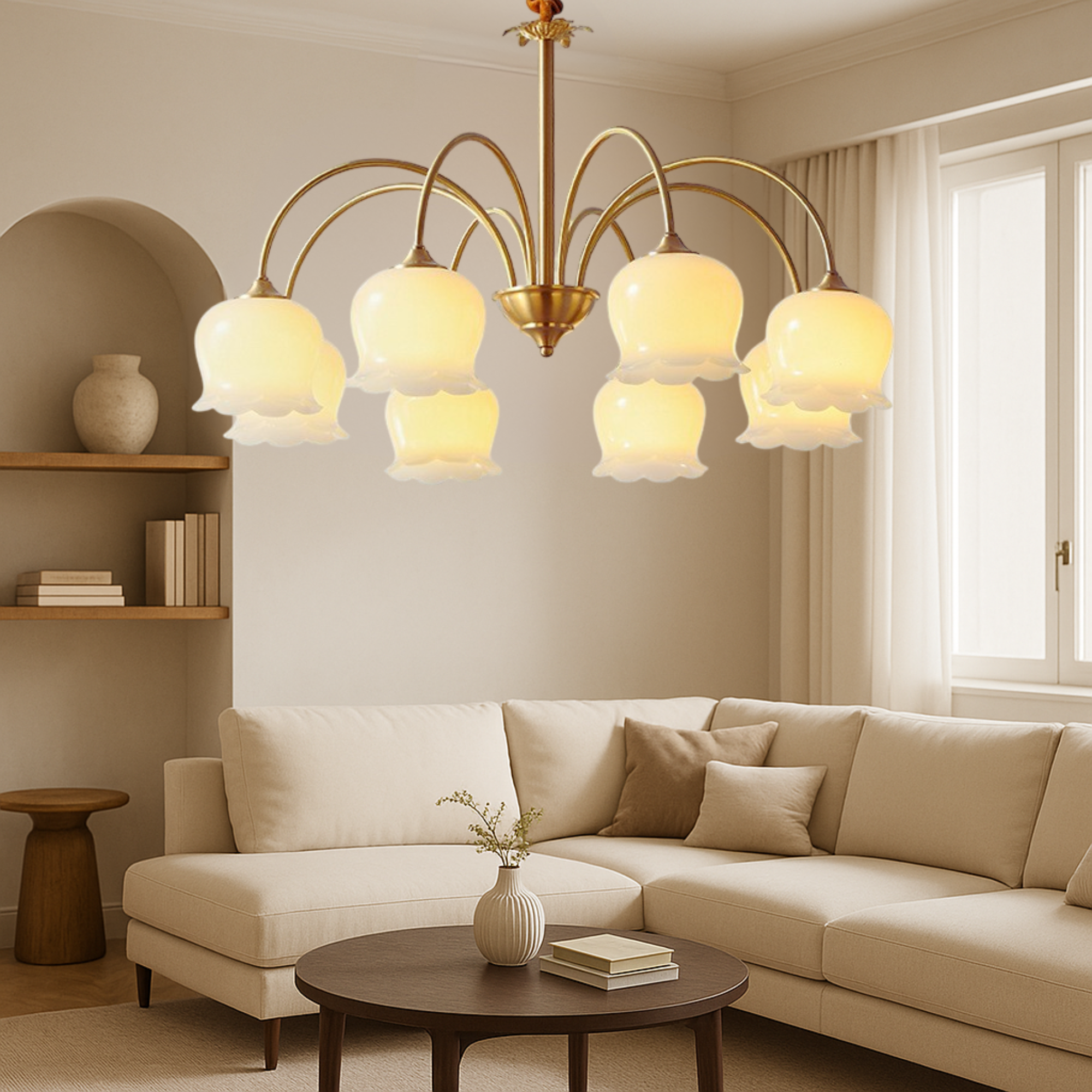 Lampadario francese in rame