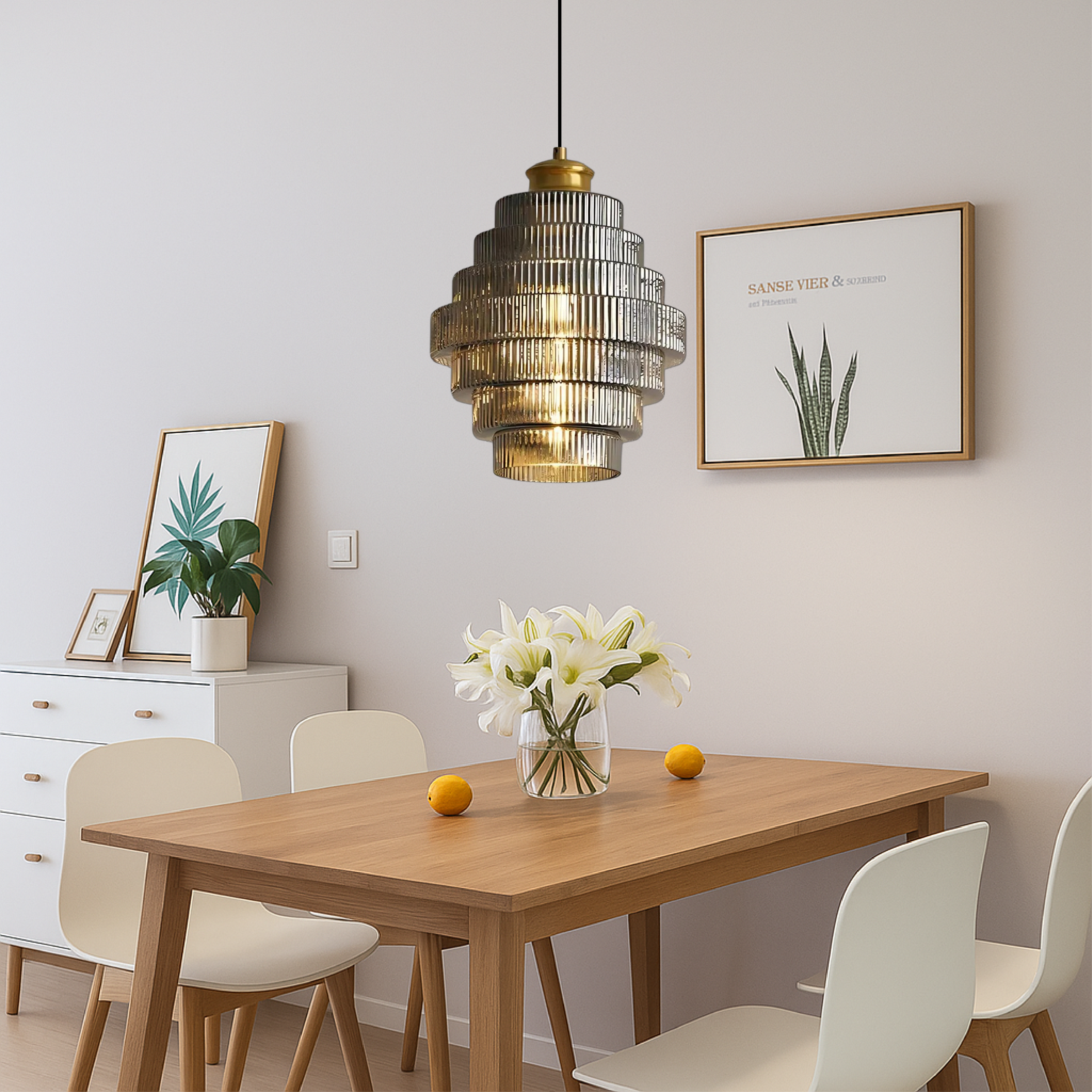 Lampada a sospensione in vetro L'otre
