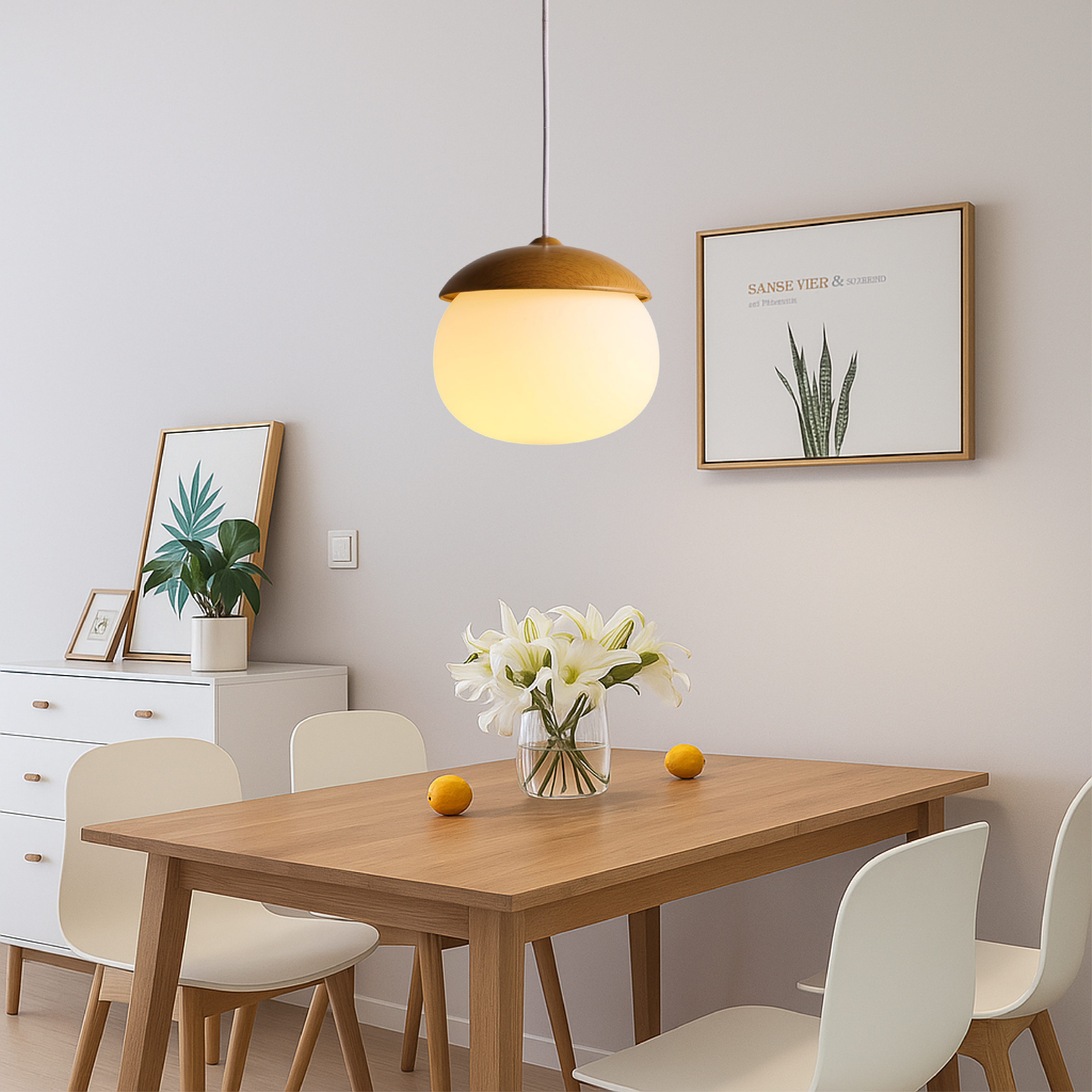 Lampada a sospensione in legno nordico