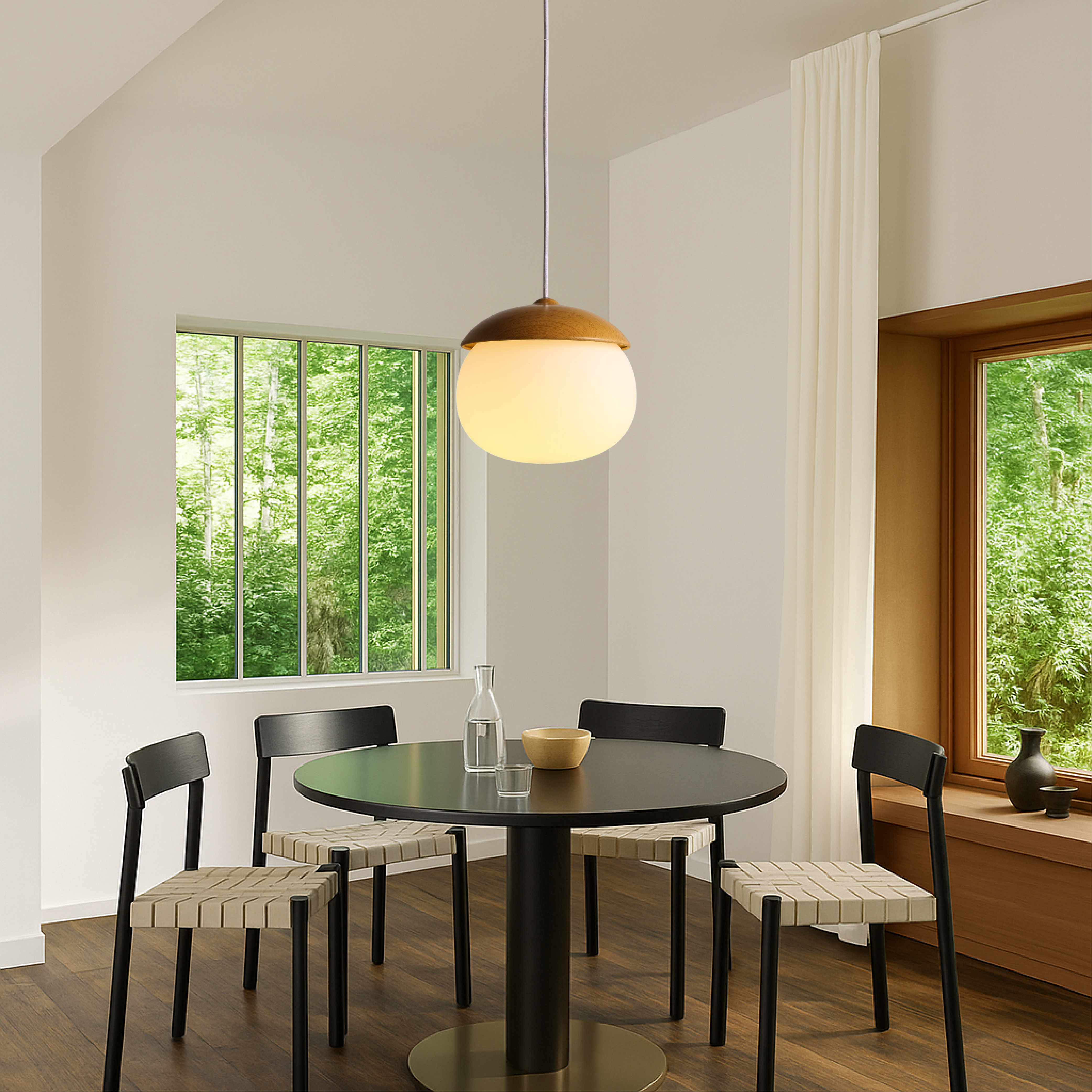 Lampada a sospensione in legno nordico