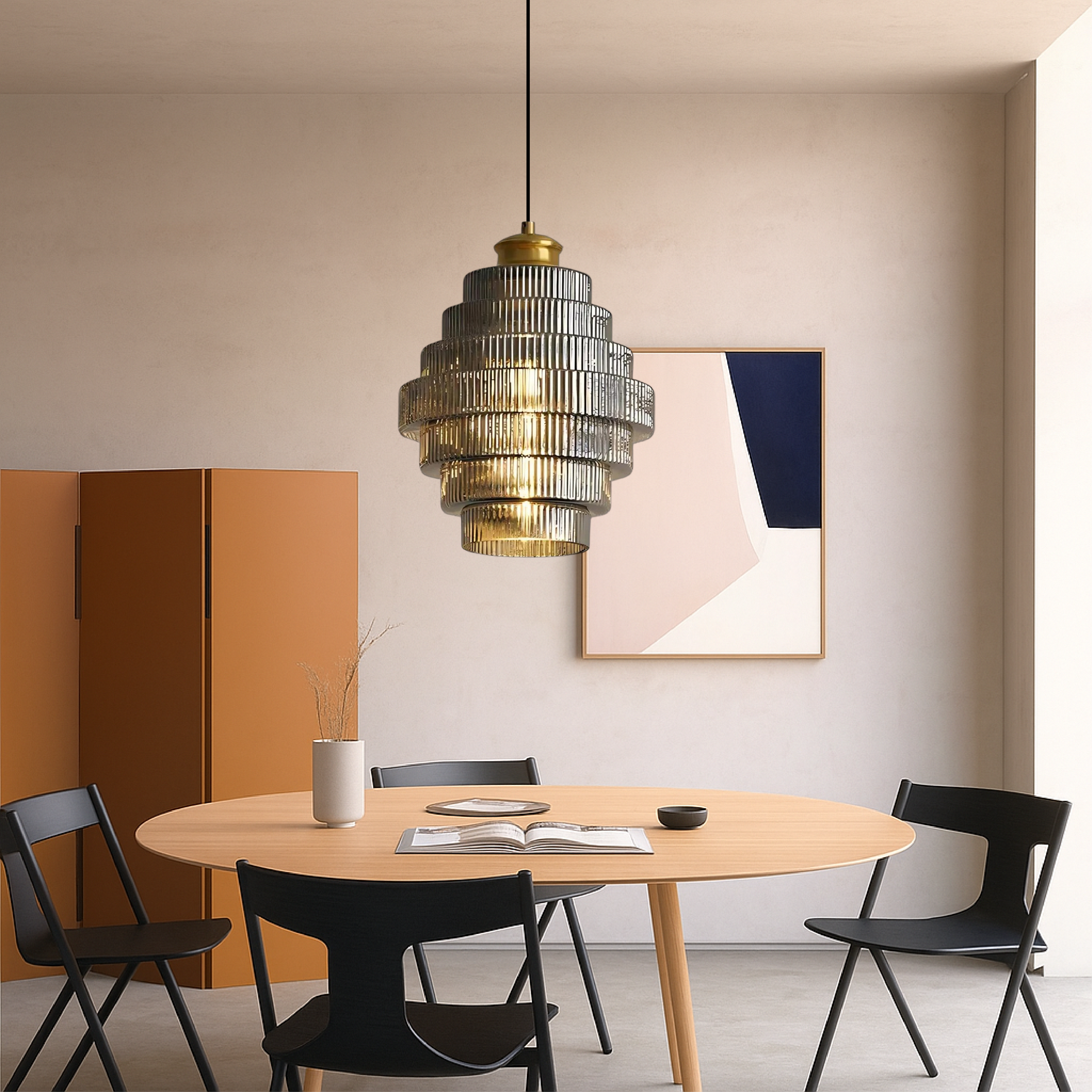 Lampada a sospensione in vetro L'otre