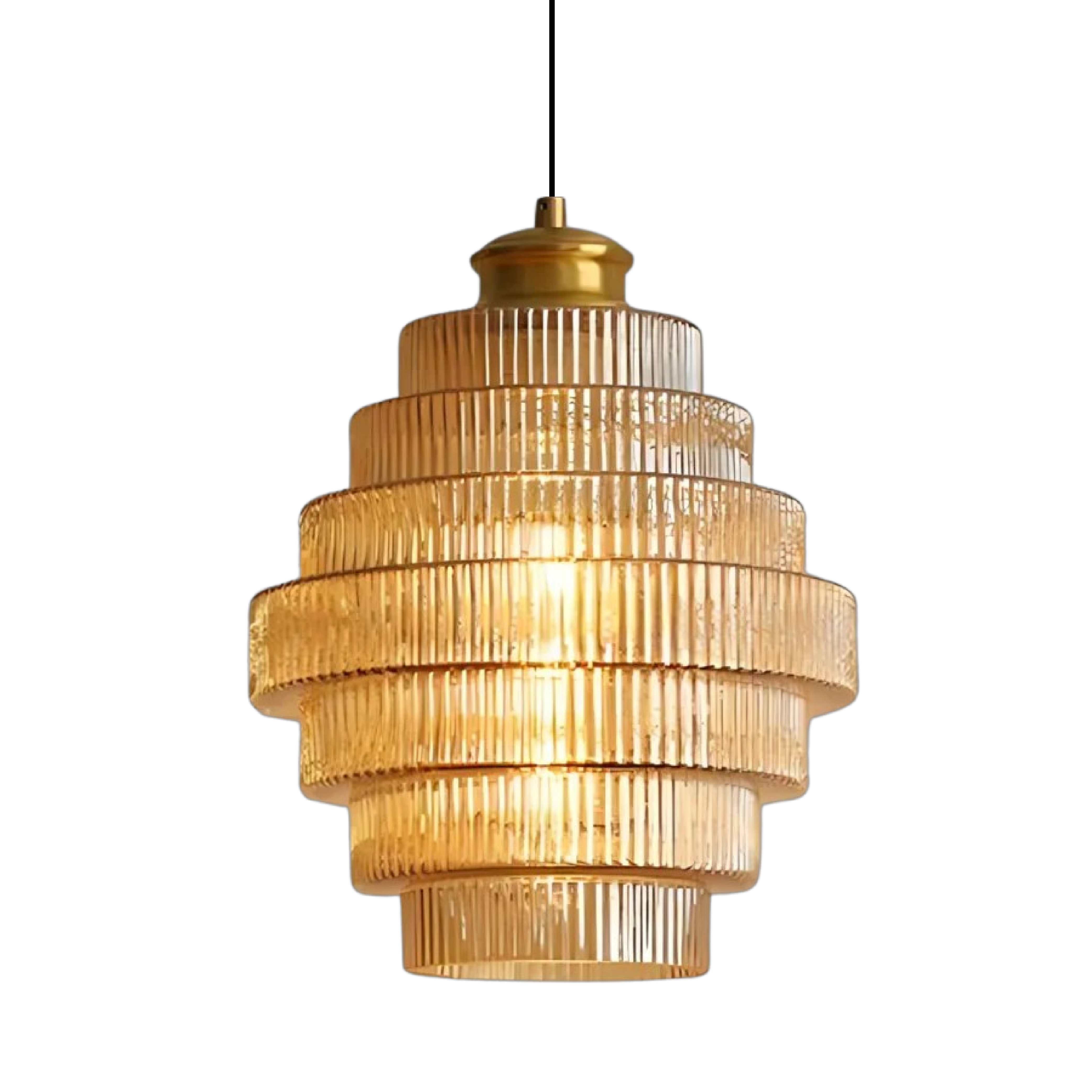 Lampada a sospensione in vetro L'otre