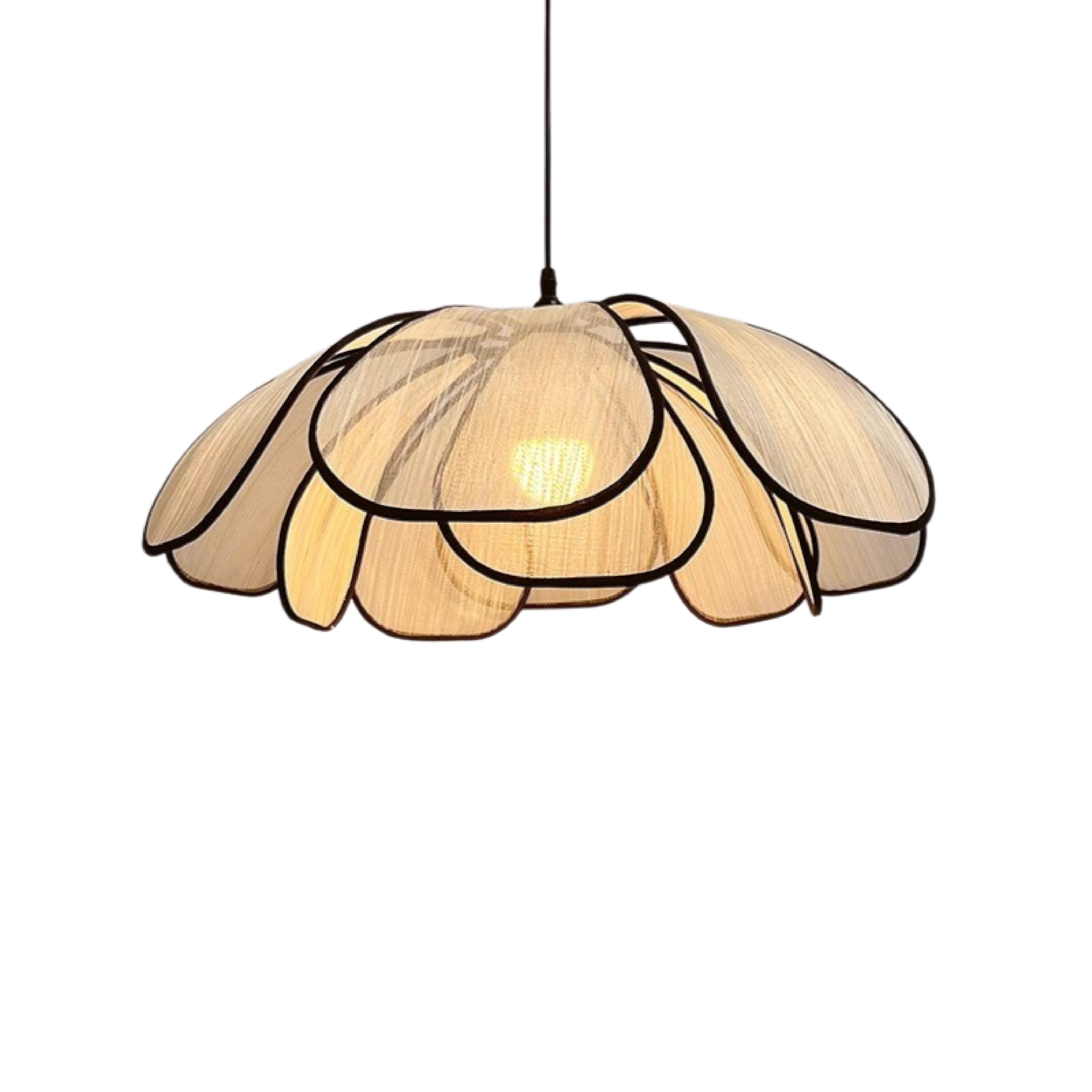 Luce a sospensione a fiore di legno
