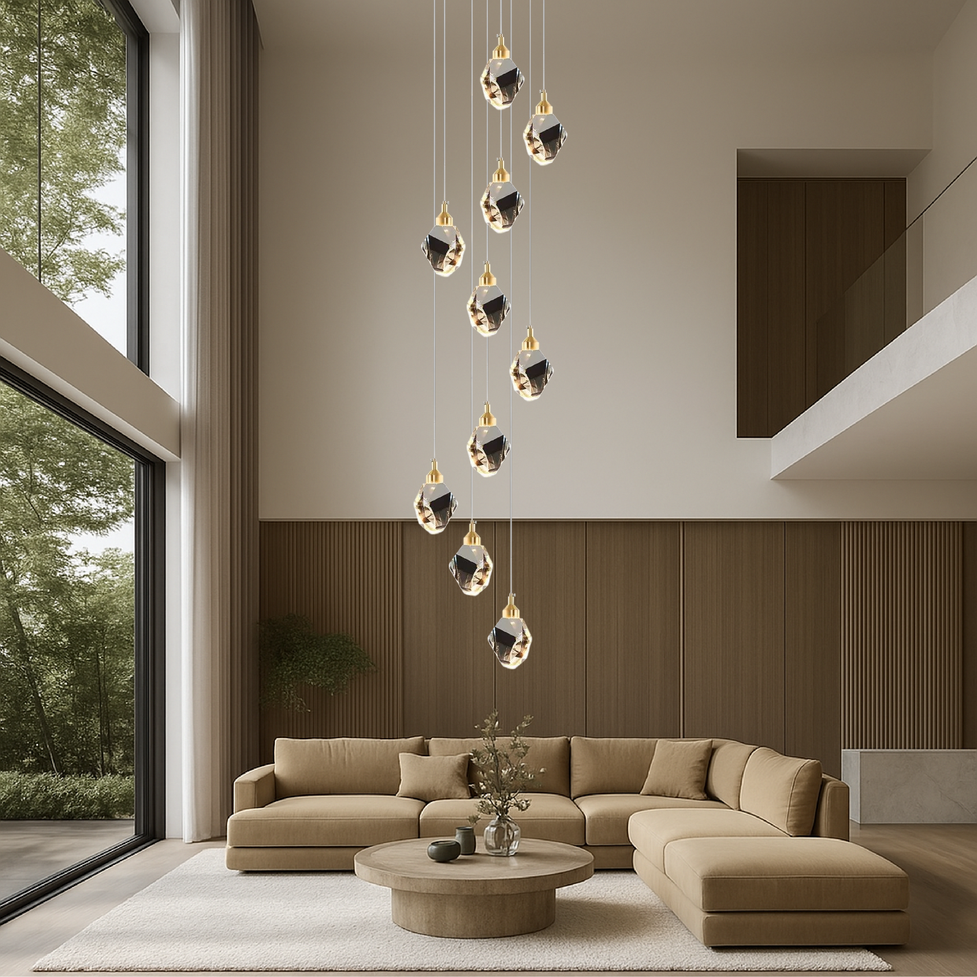 Lampadario di cristallo a 10 teste per scale