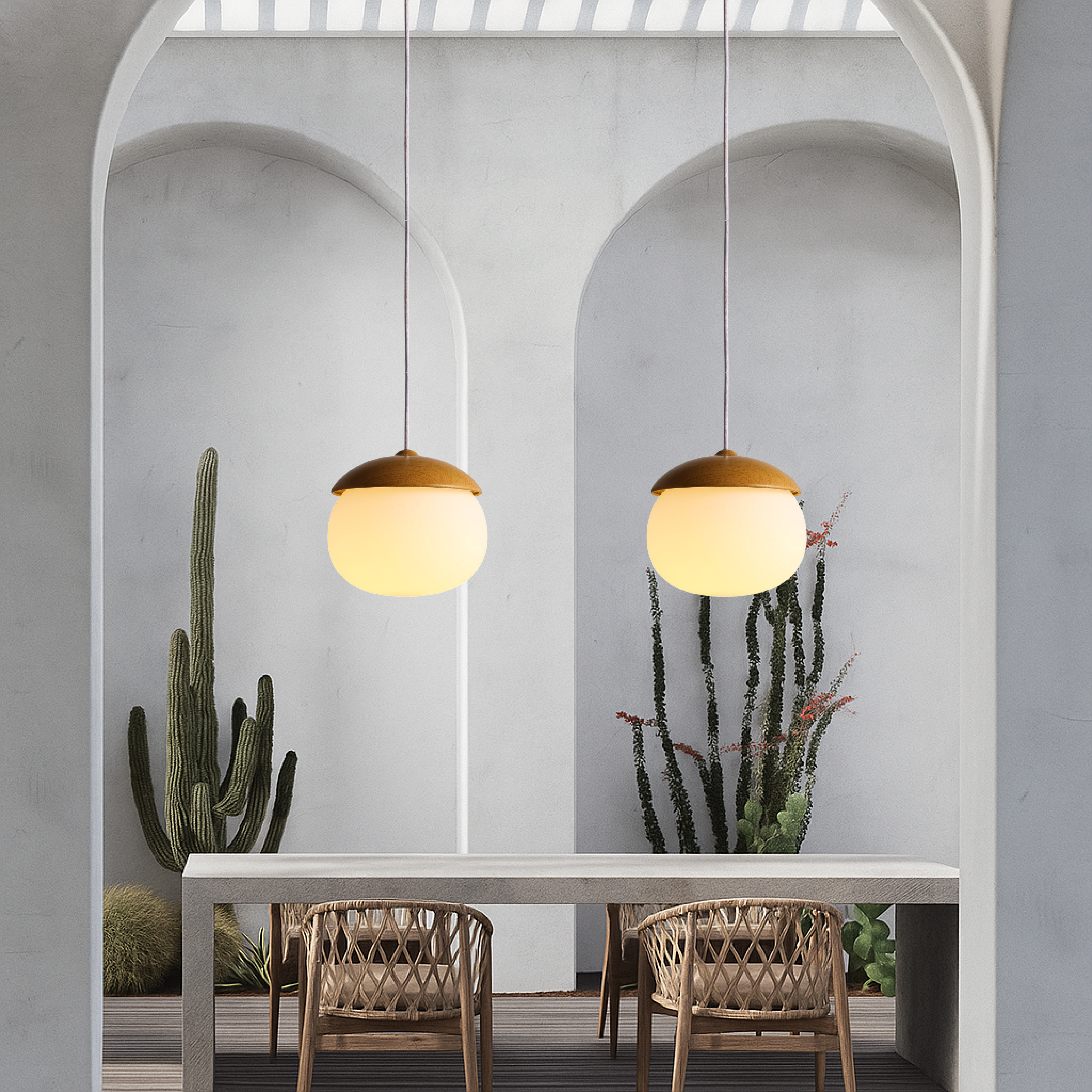 Lampada a sospensione in legno nordico