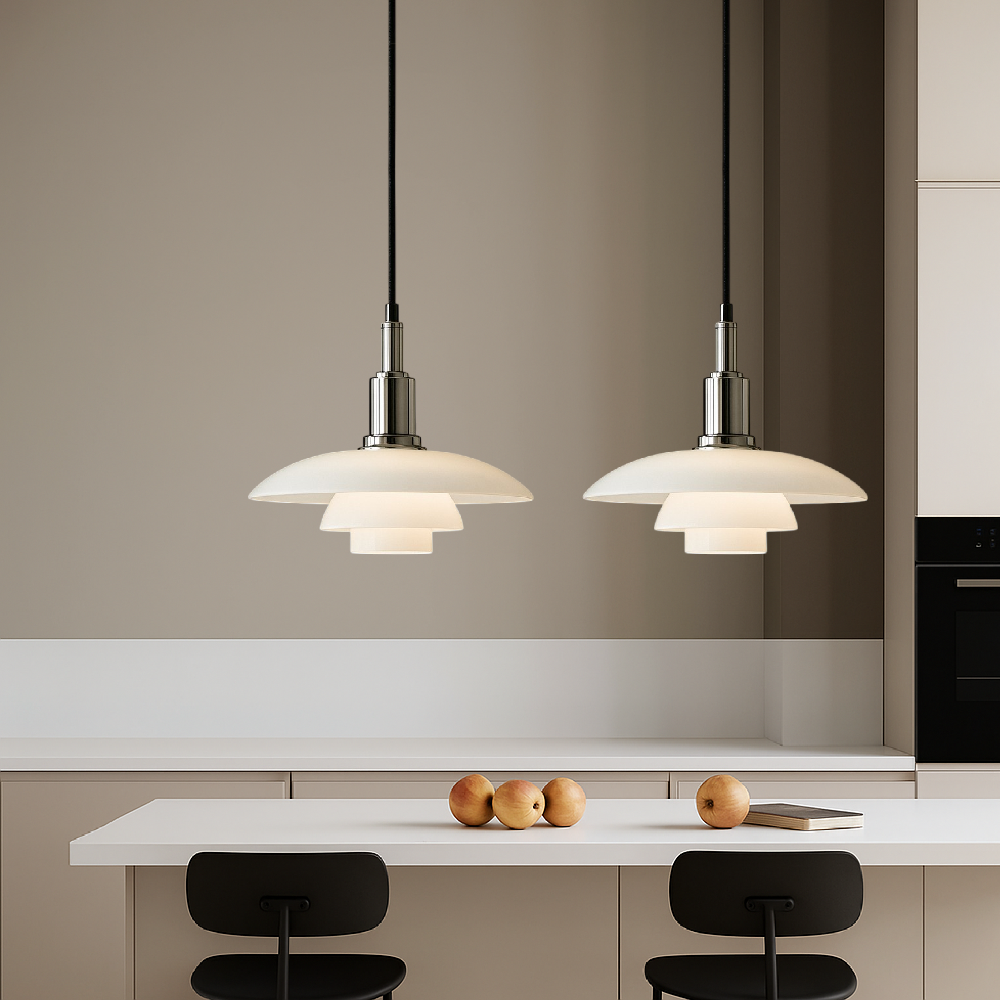 Lampada a sospensione di design danese a 2/3 teste