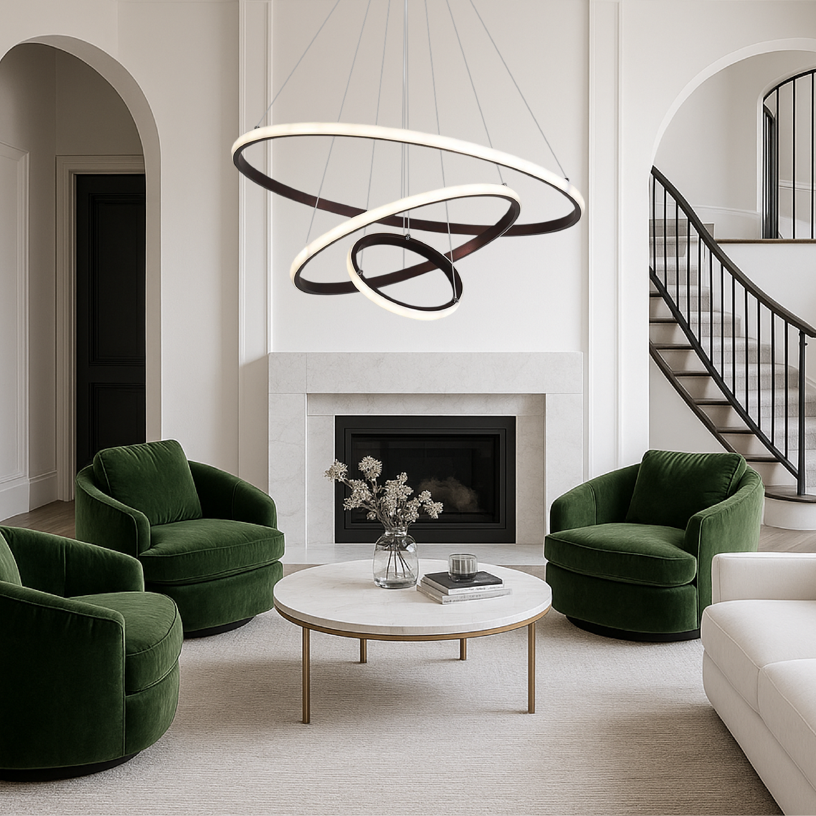 Lampadario moderno a 3 strati