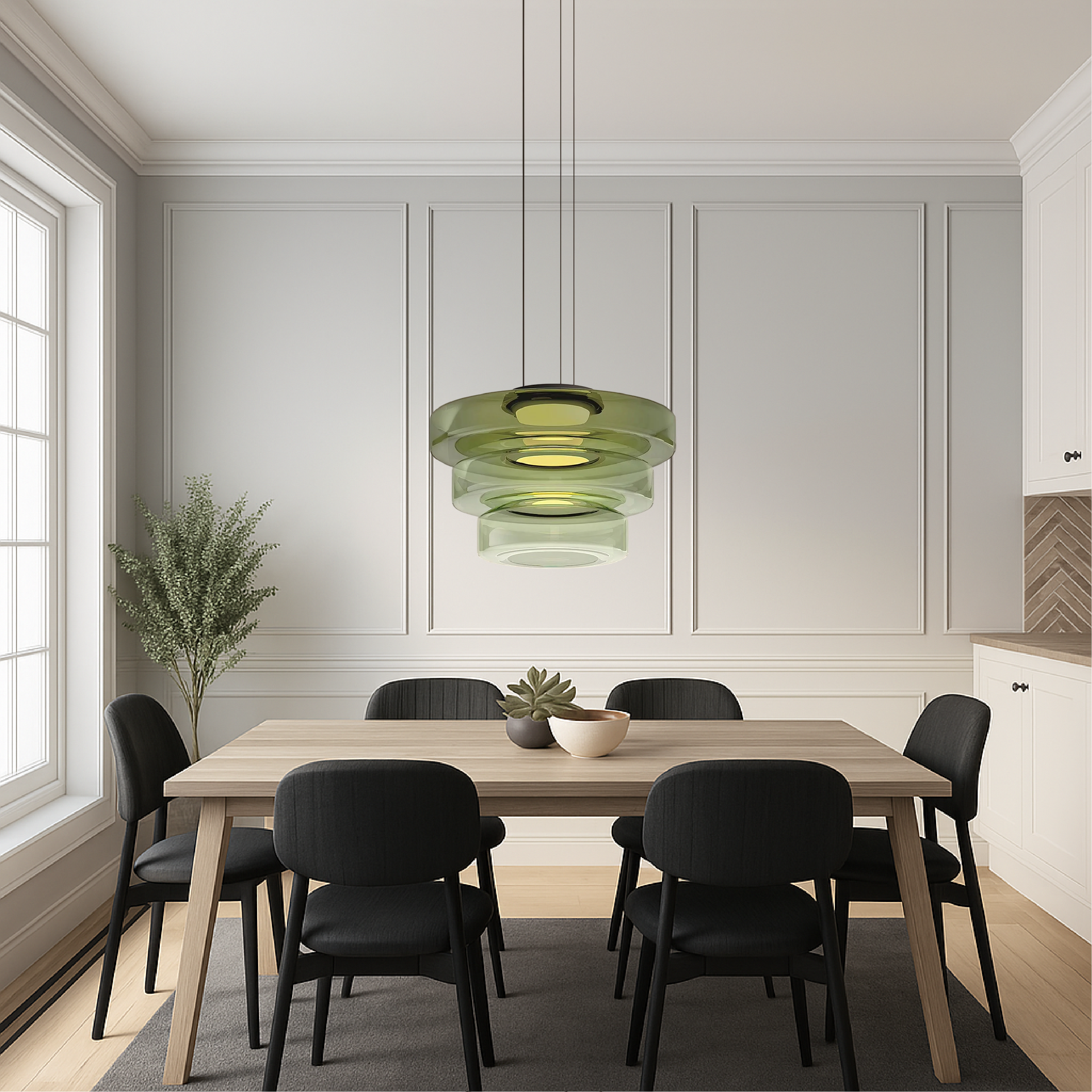 Lampada a sospensione Bauhaus in vetro danese