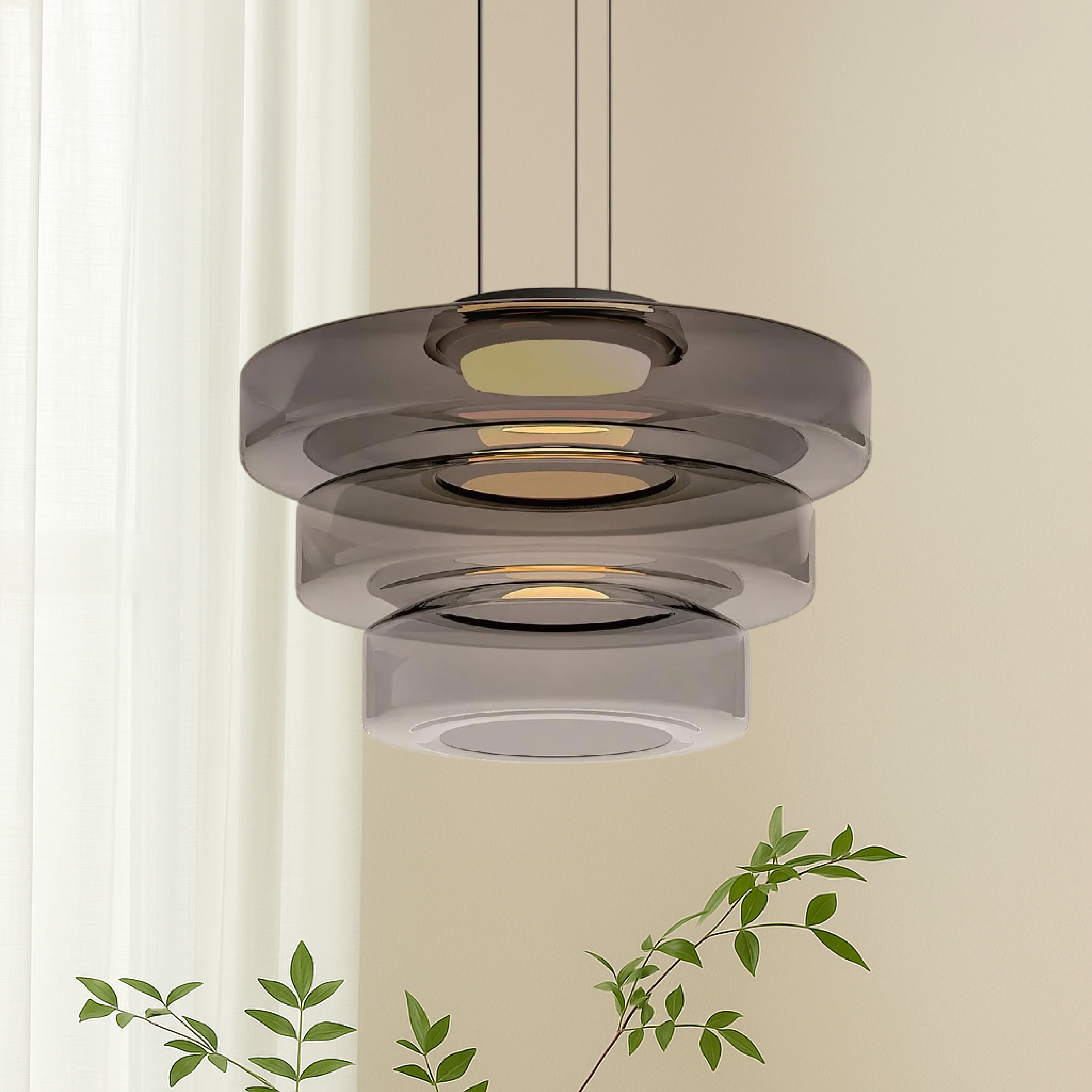 Lampada a sospensione Bauhaus in vetro danese