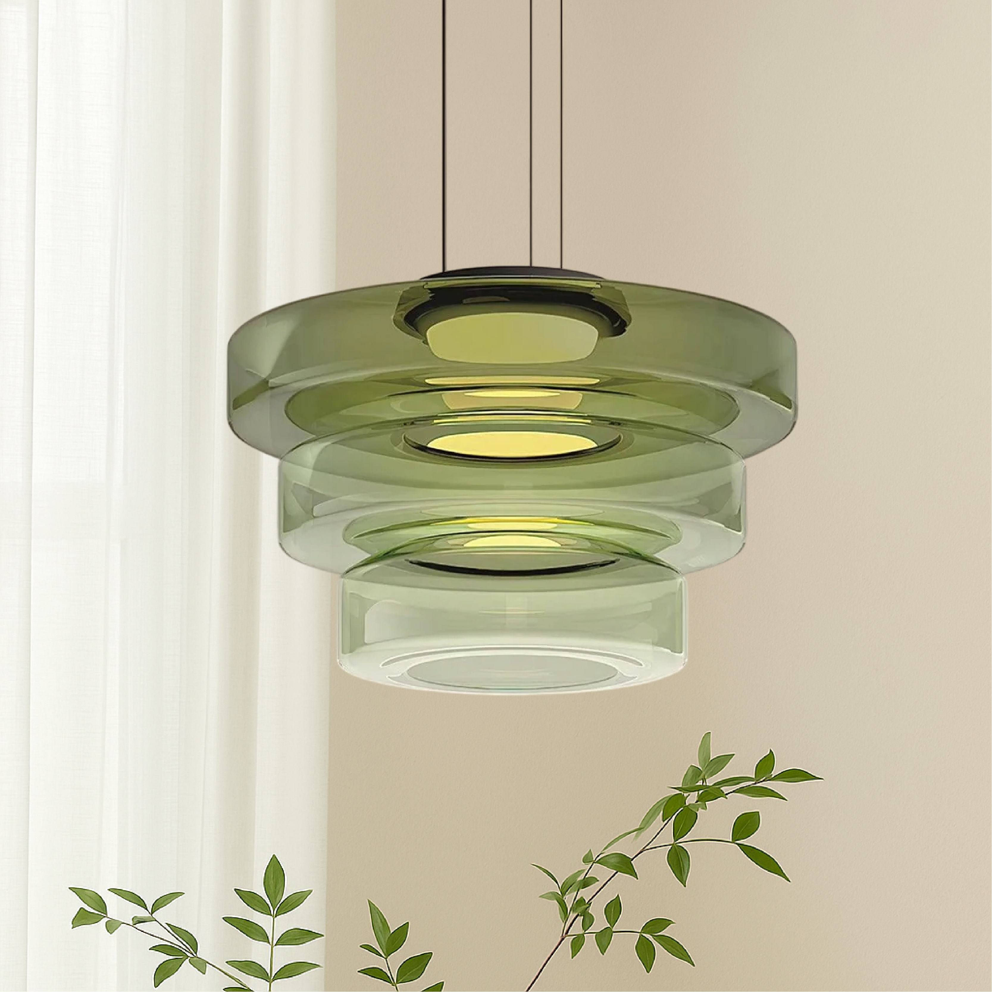 Lampada a sospensione Bauhaus in vetro danese