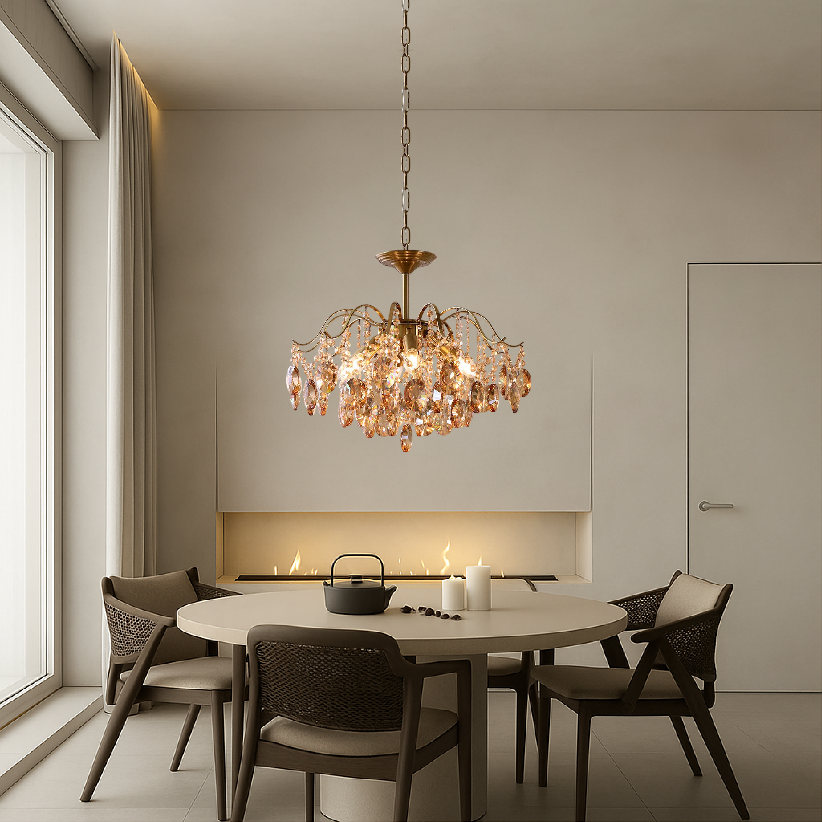 Lampadario retrò in cristallo