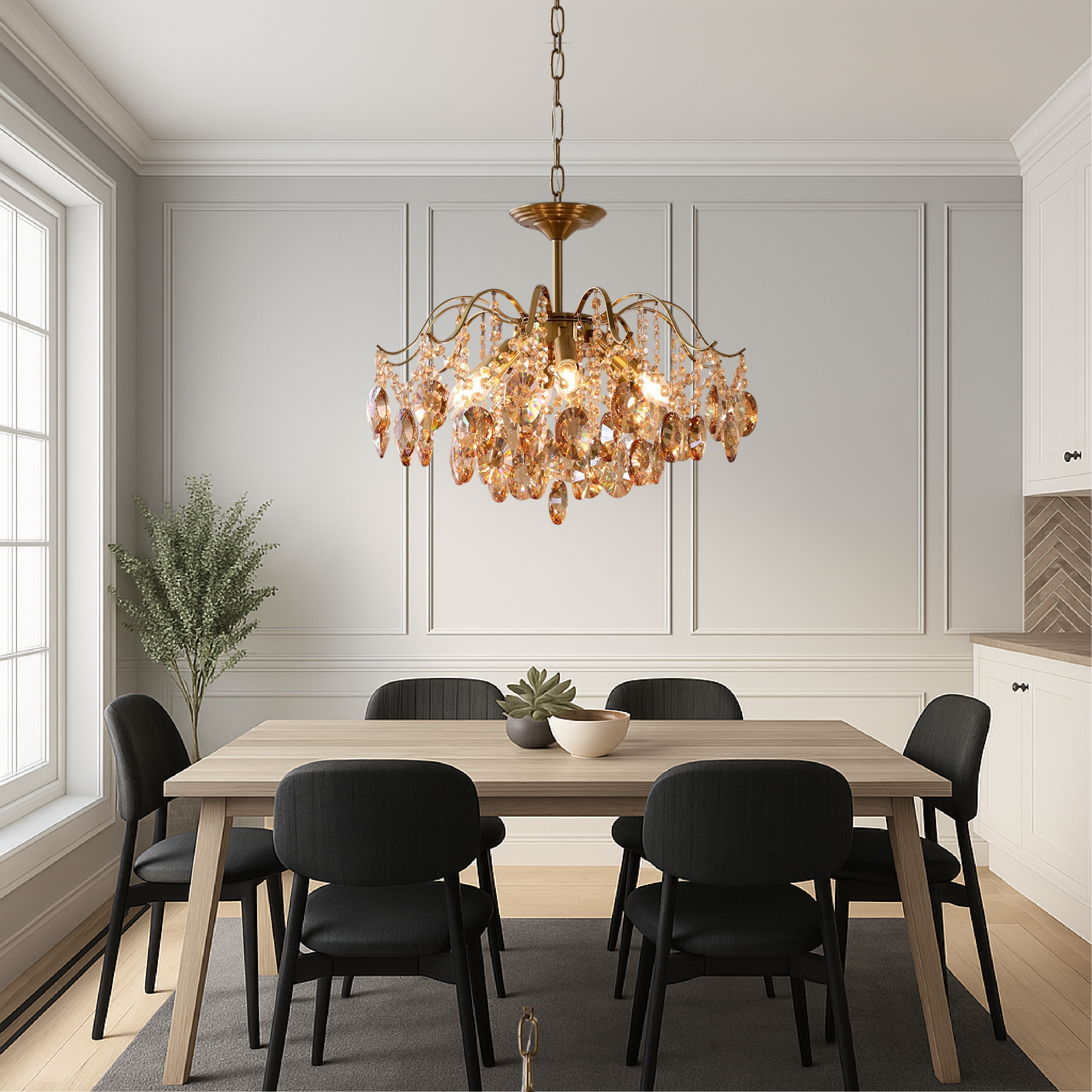 Lampadario retrò in cristallo