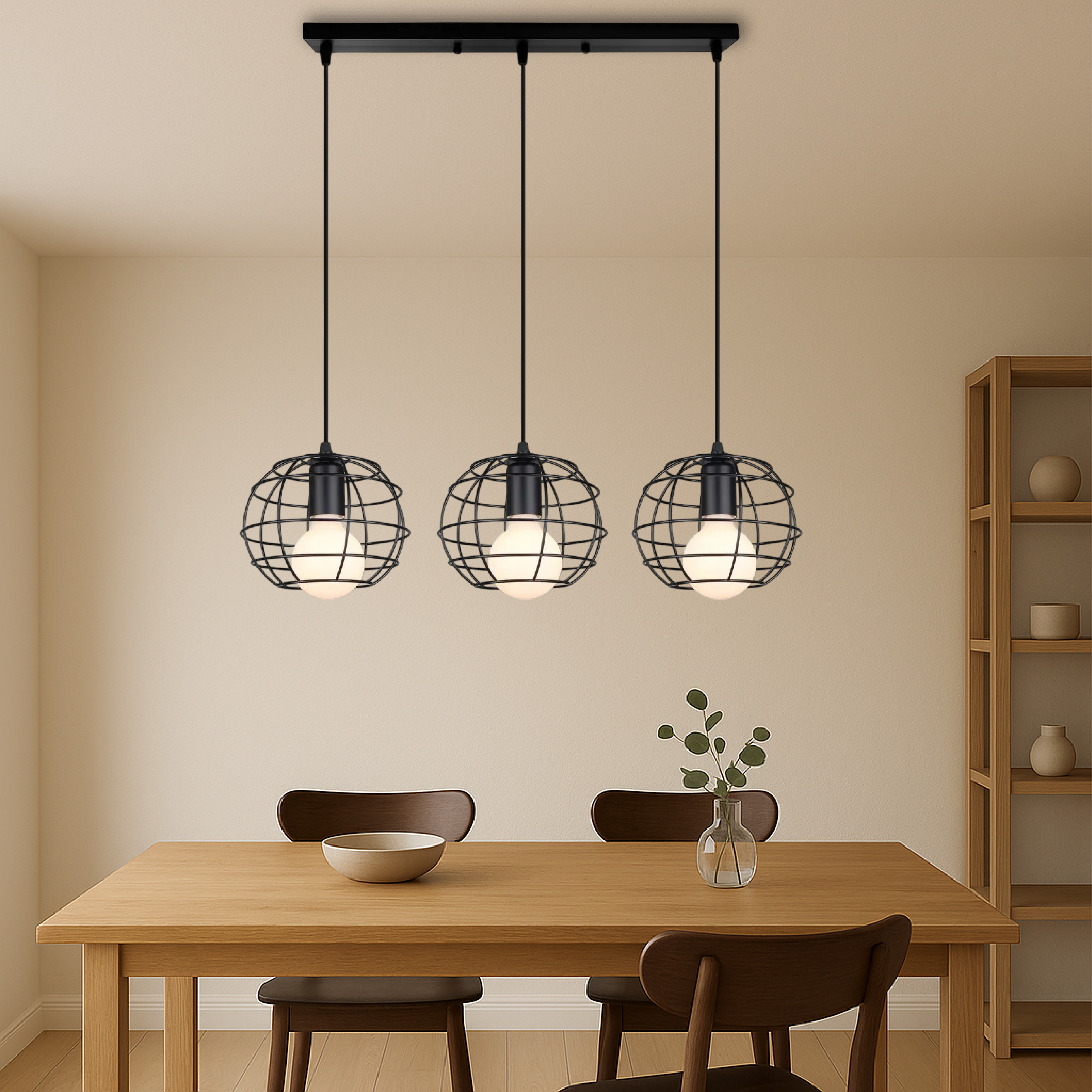 Tavolo da pranzo Luce a sospensione a 3 teste di Nuo
