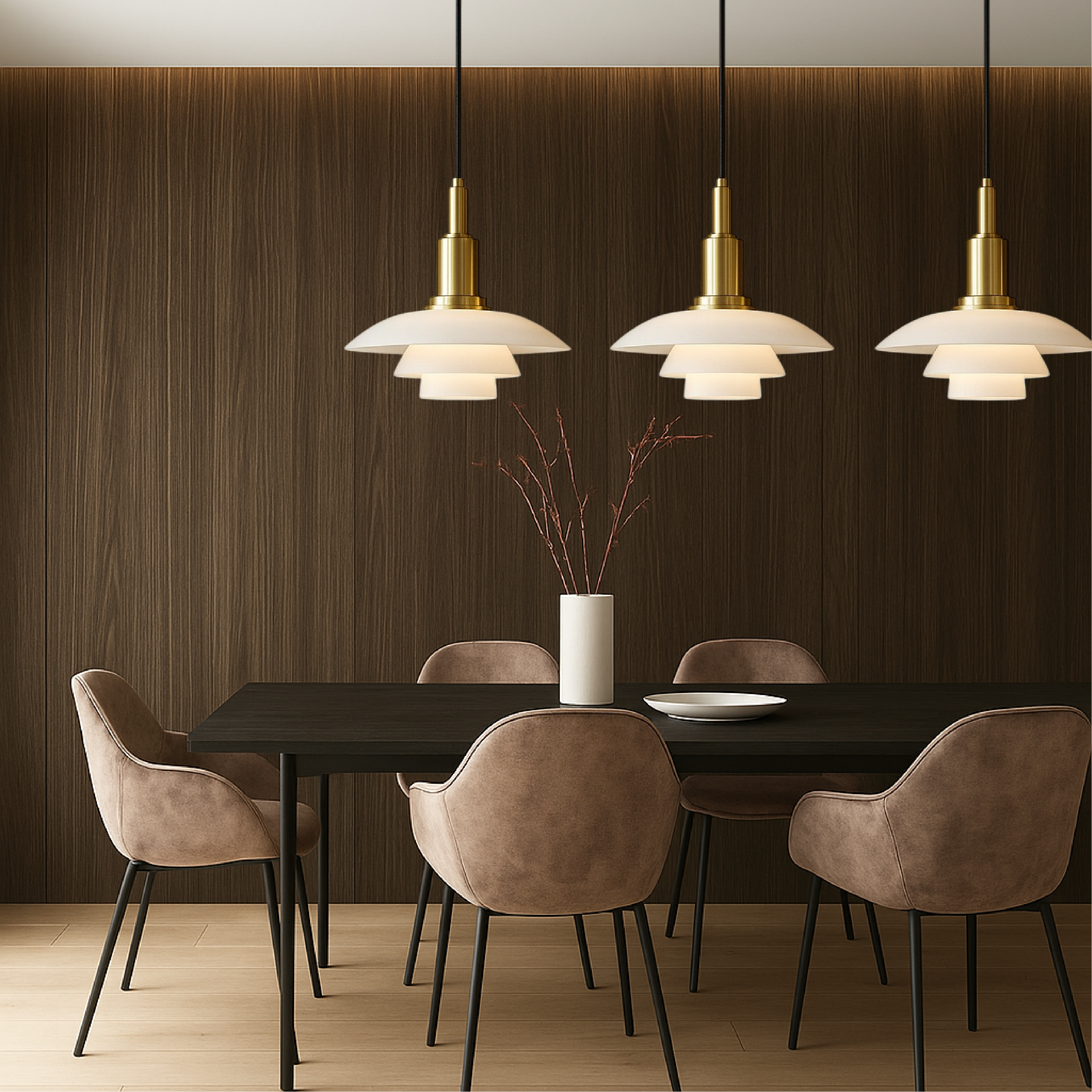 Lampada a sospensione di design danese a 2/3 teste