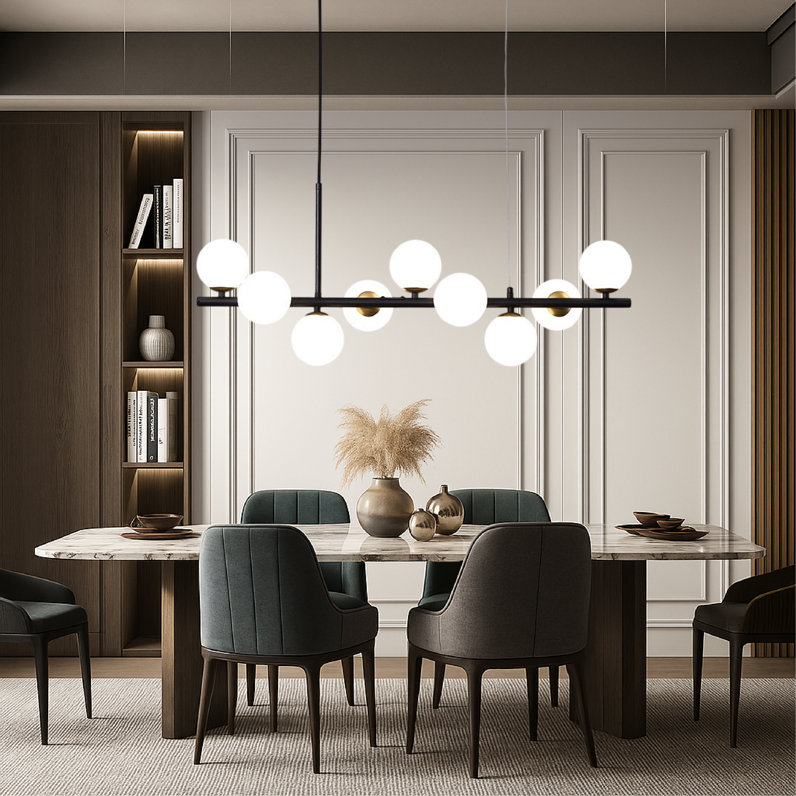 Sala da pranzo Luce a sospensione nera