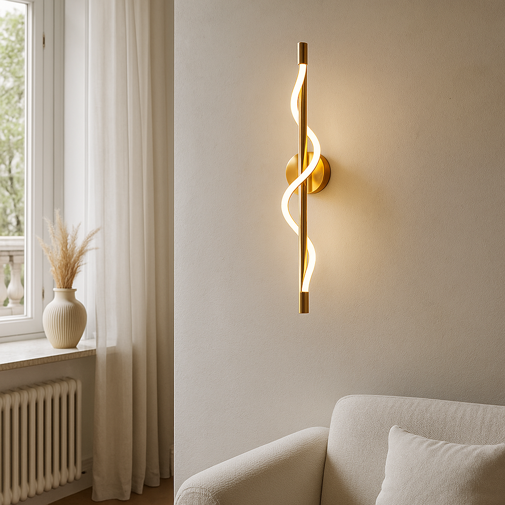 Lampada da parete a curva lineare