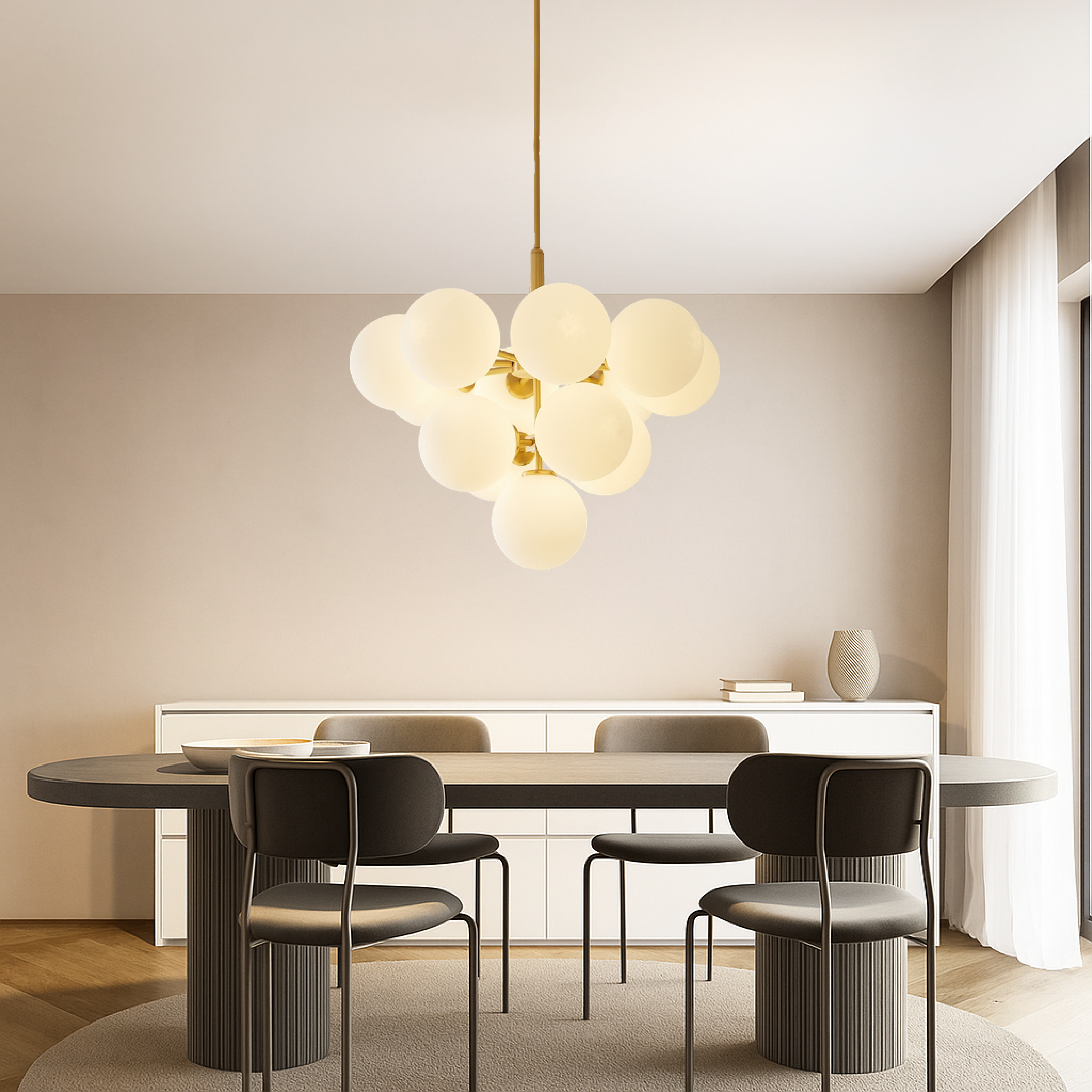 Lampadario a sfera nordico