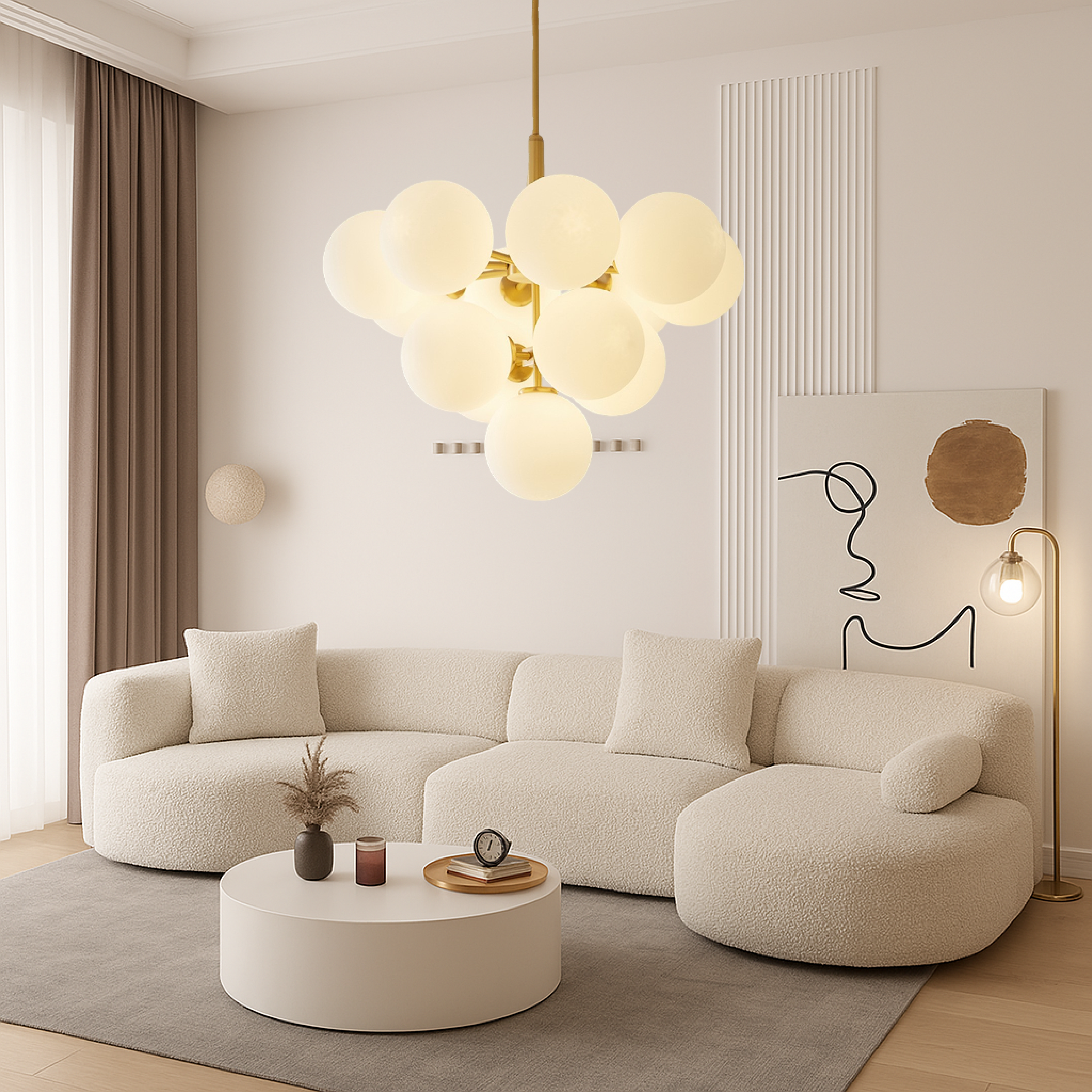 Lampadario a sfera nordico