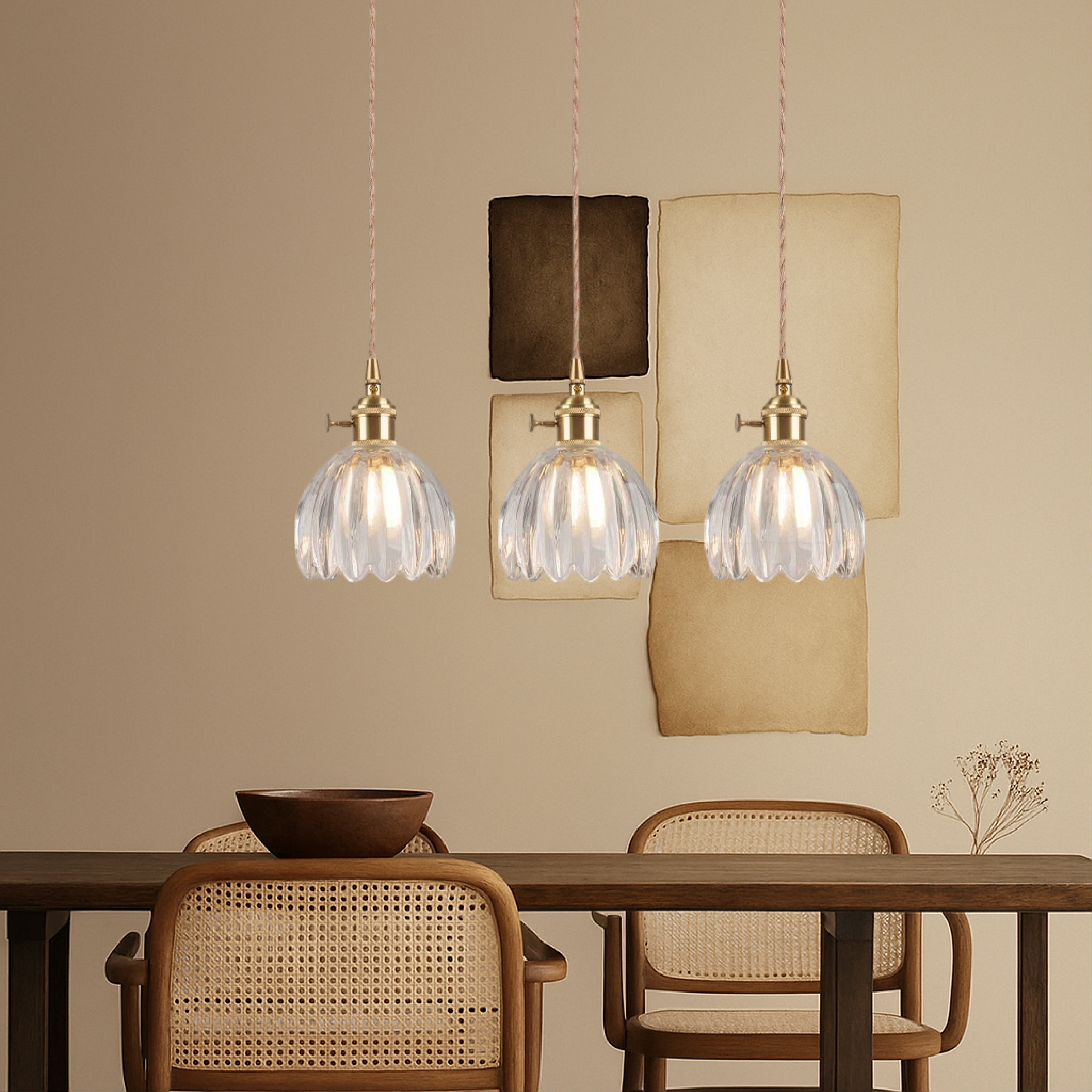 Luce a sospensione in vetro giapponese