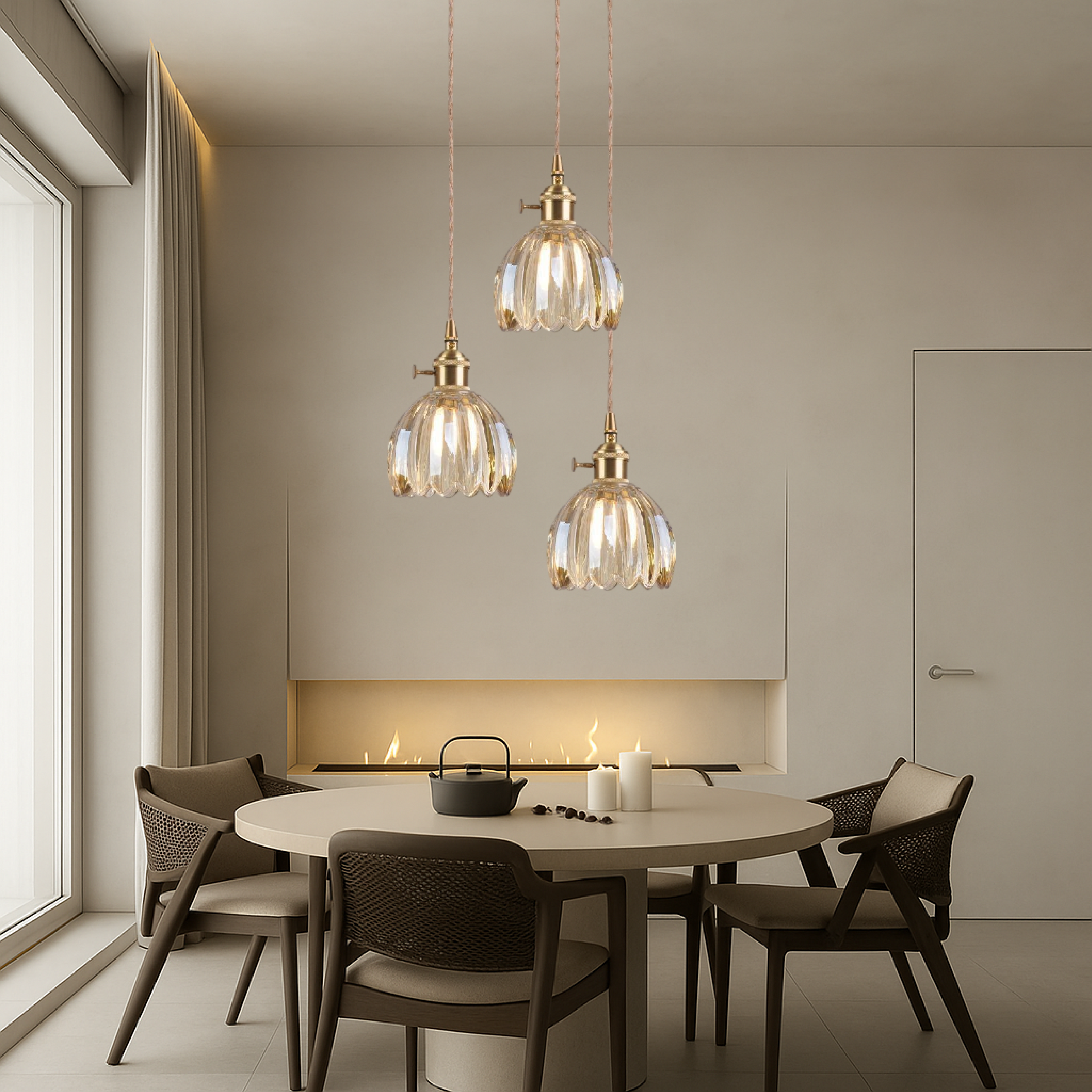 Luce a sospensione in vetro giapponese