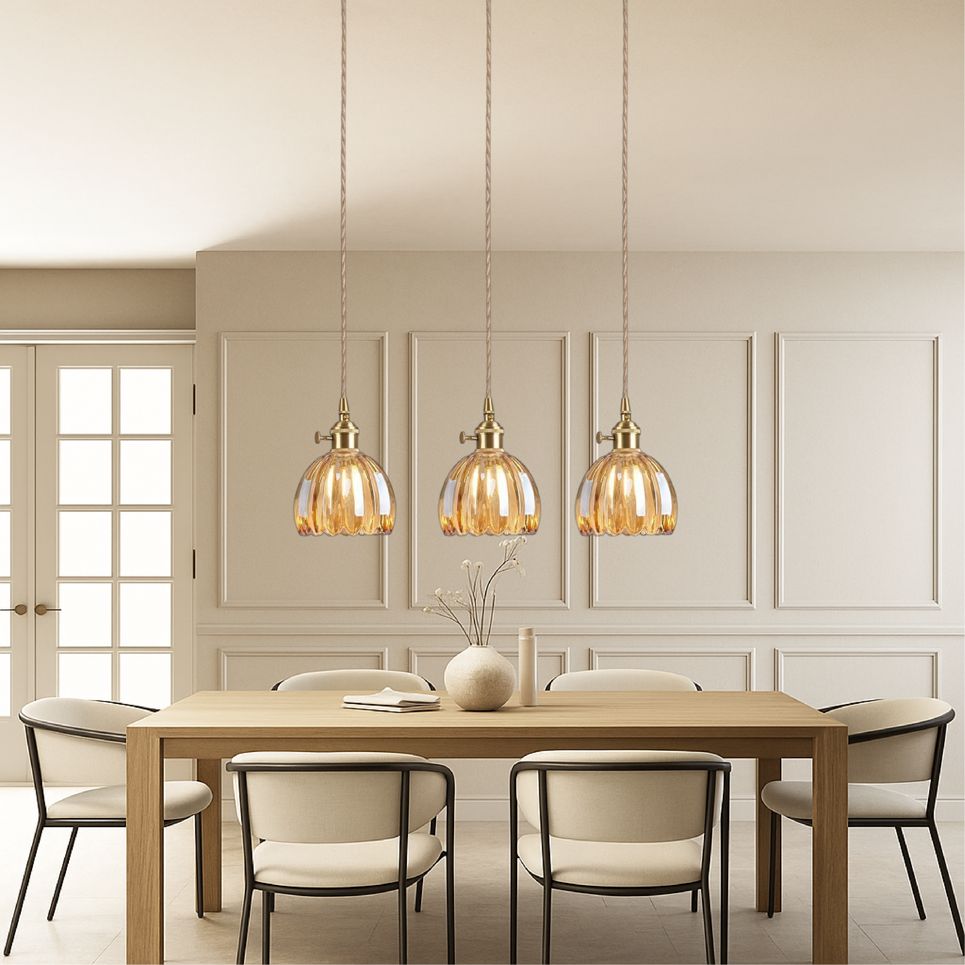 Luce a sospensione in vetro giapponese