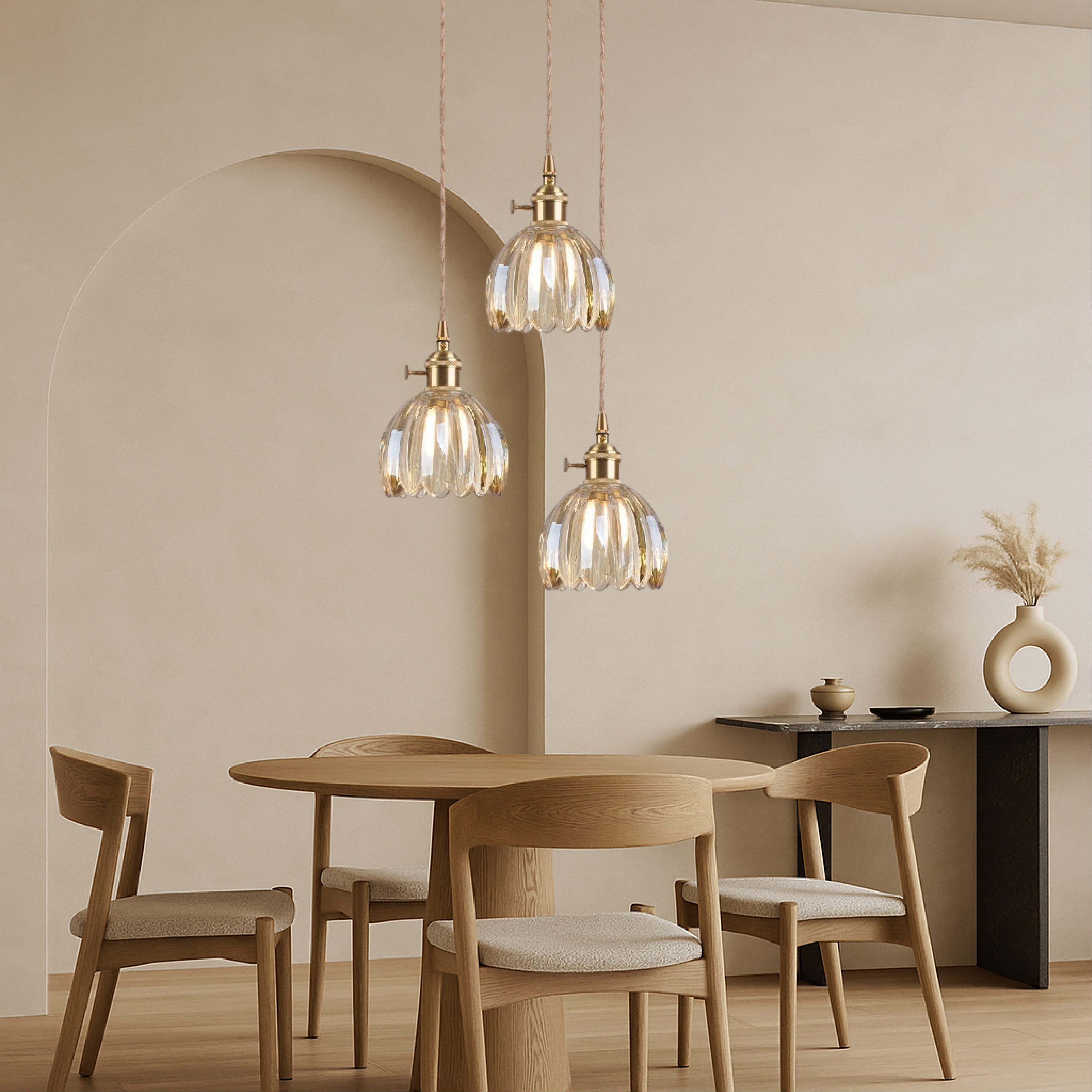 Luce a sospensione in vetro giapponese