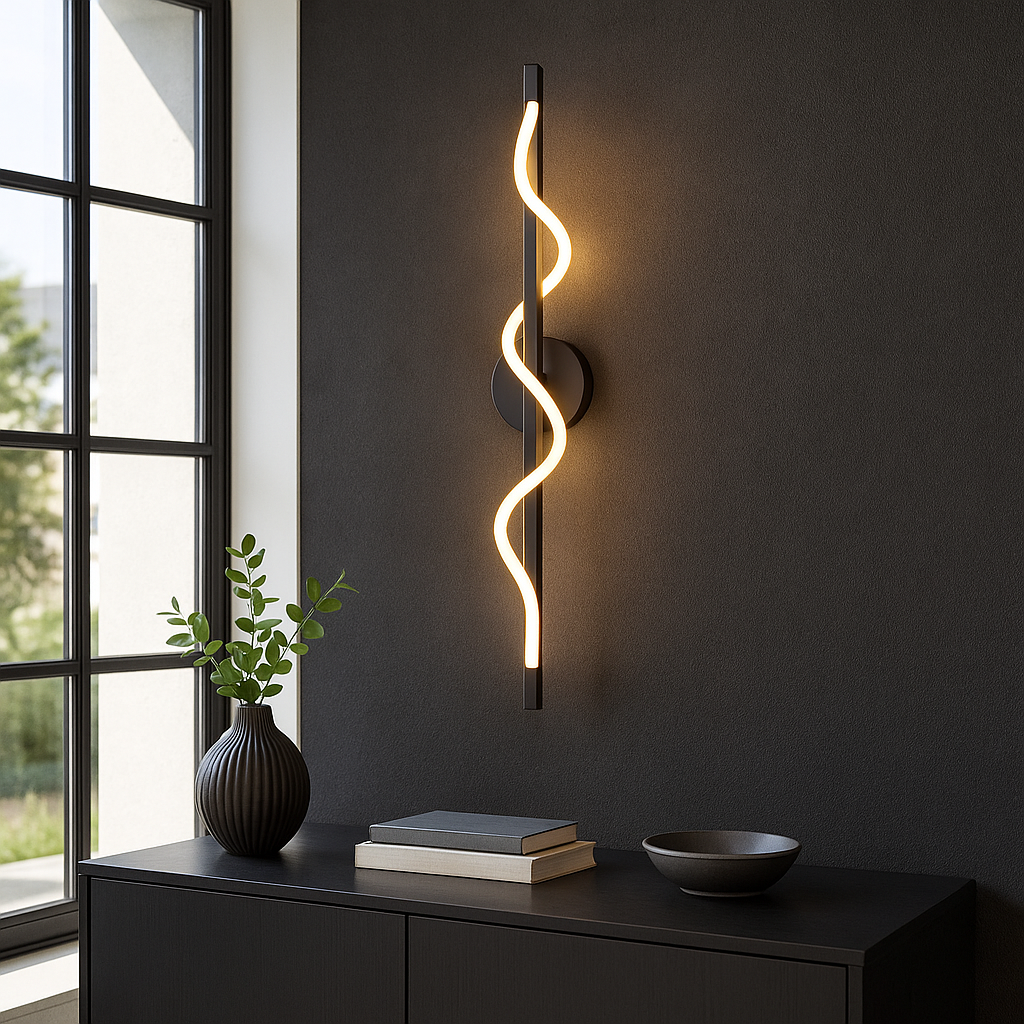 Lampada da parete a curva lineare