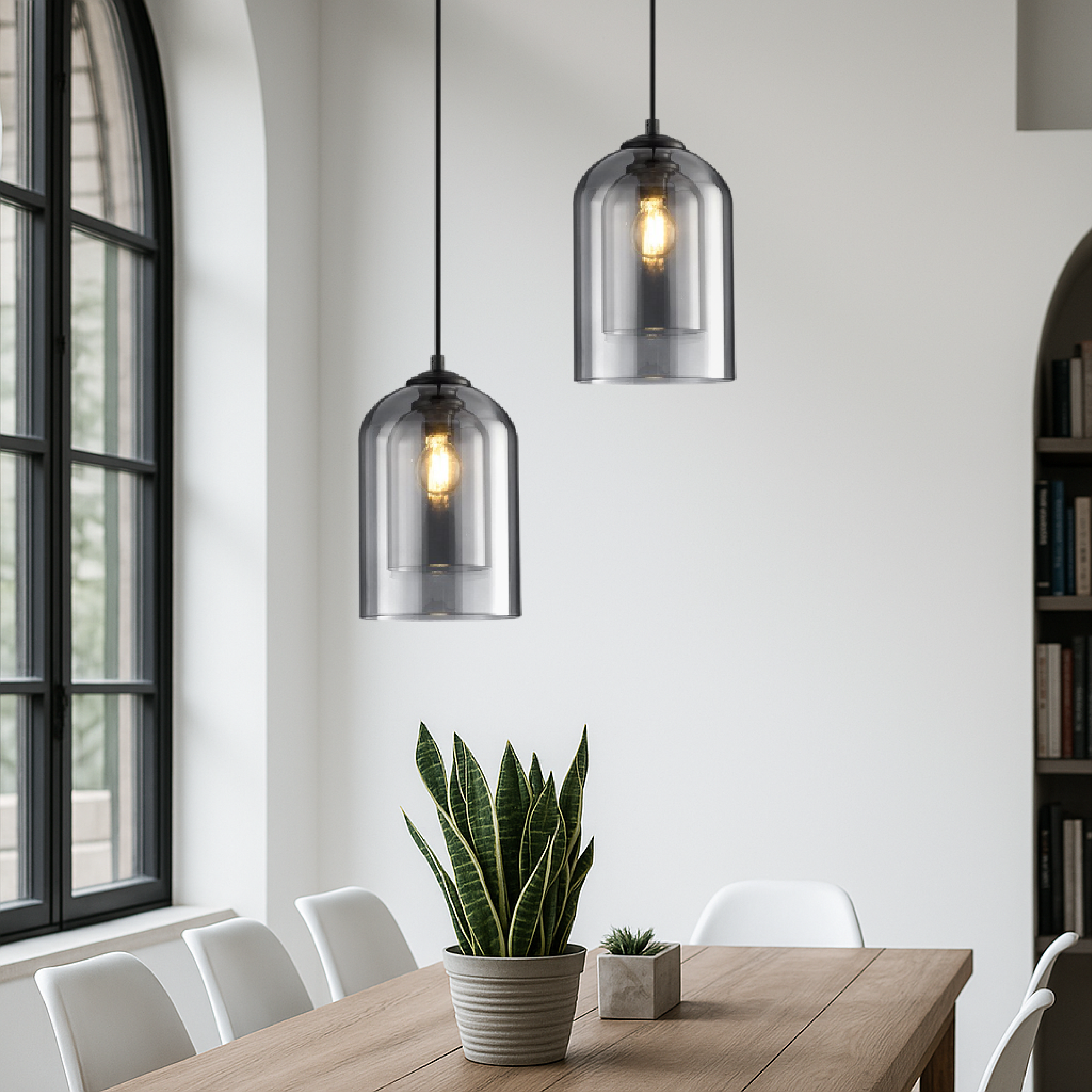 Lampada a sospensione in vetro di Jani