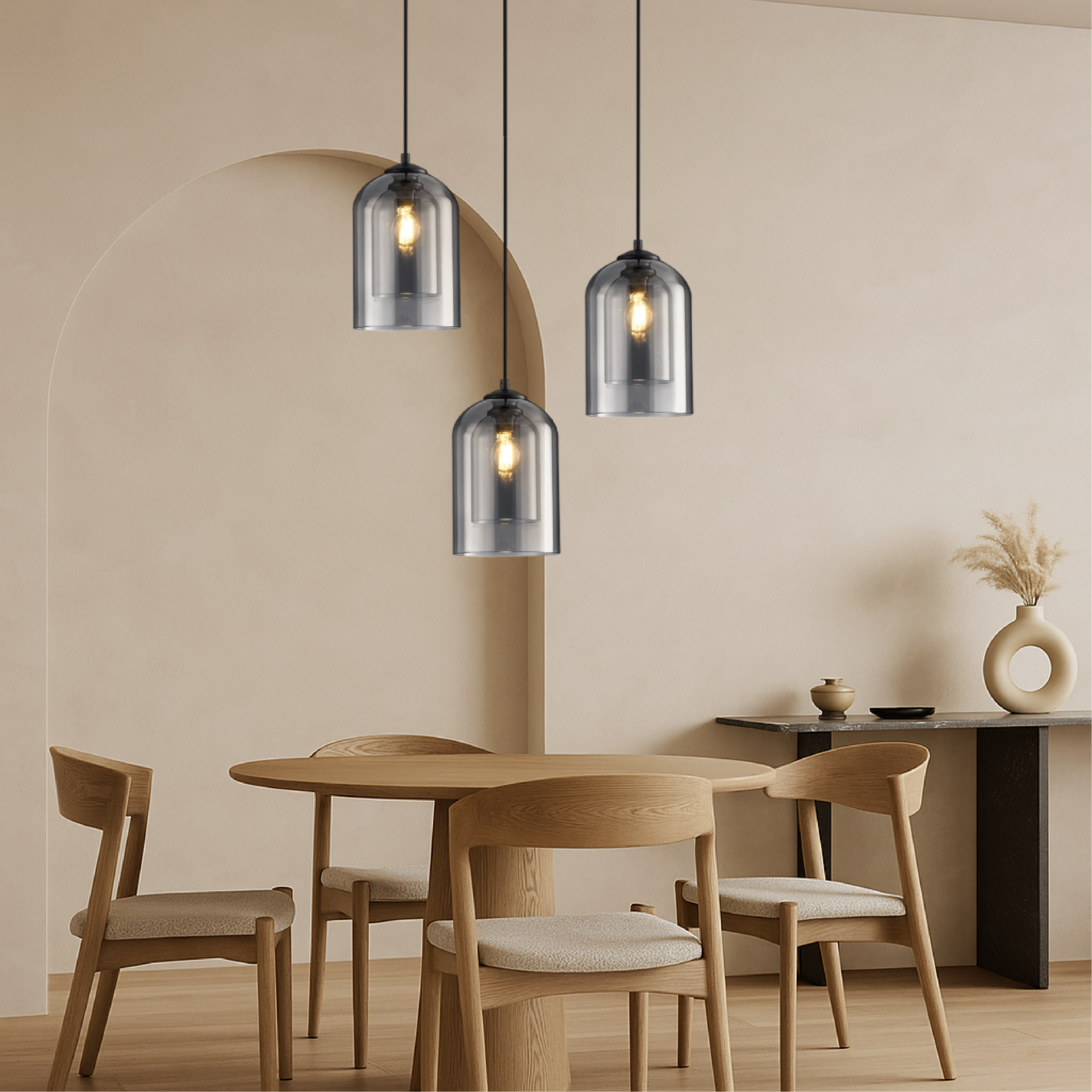 Lampada a sospensione in vetro di Jani
