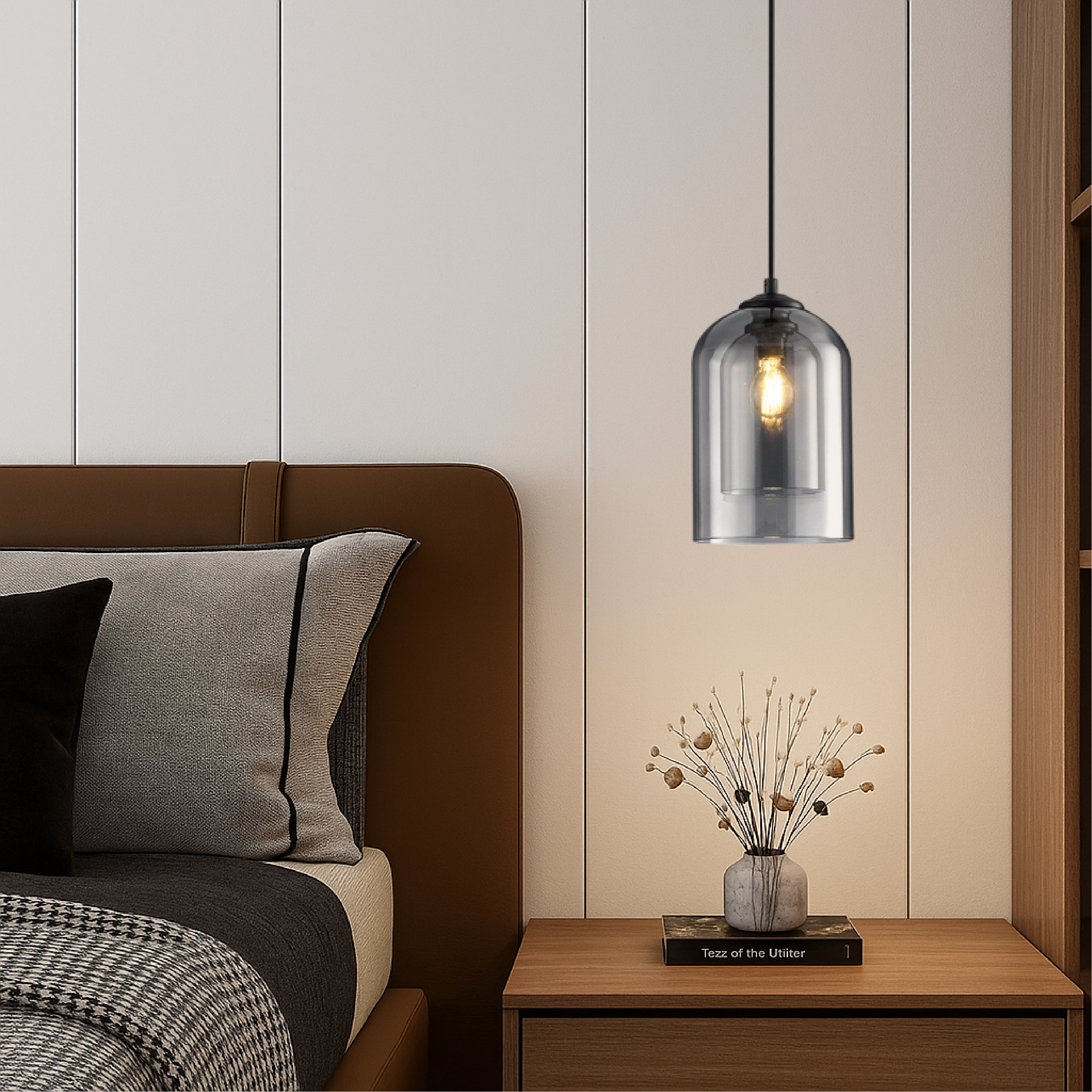 Lampada a sospensione in vetro di Jani