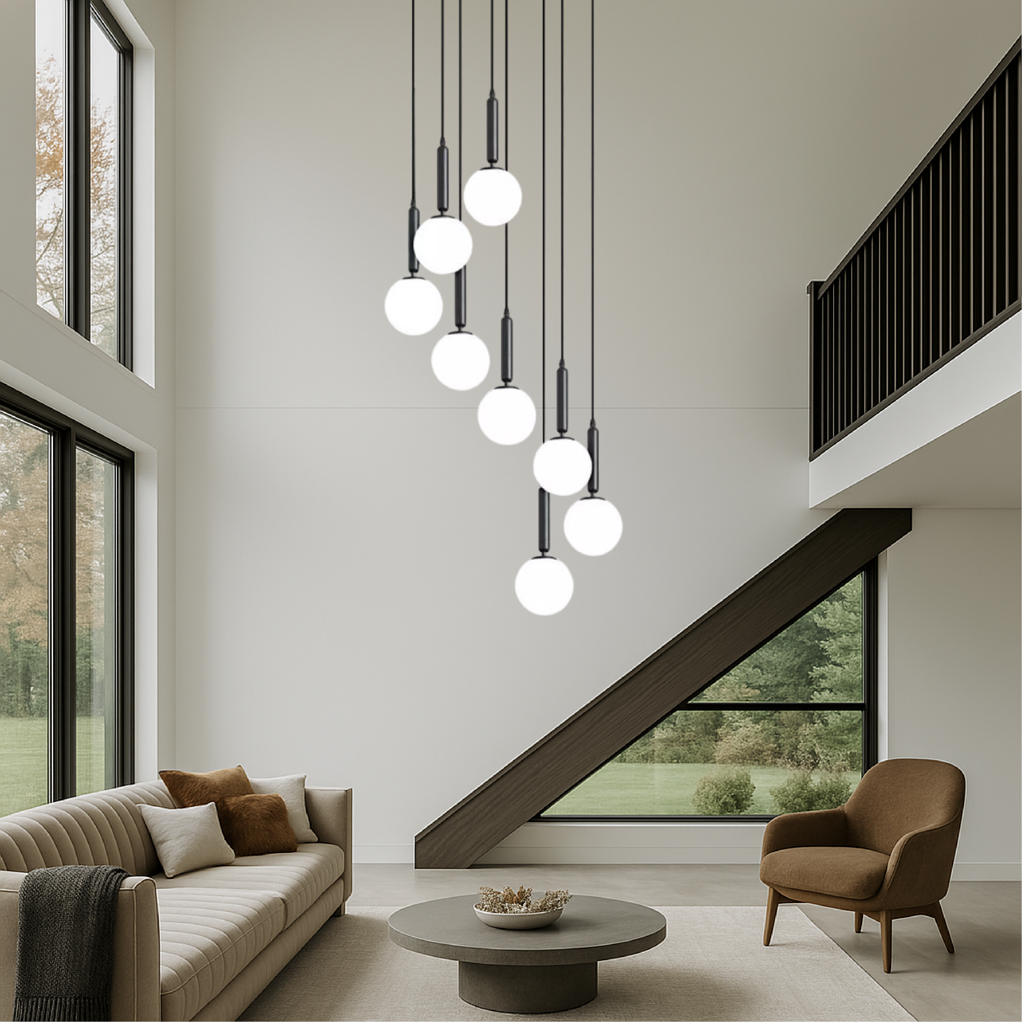 Lampadario Eva's Staircase Nero