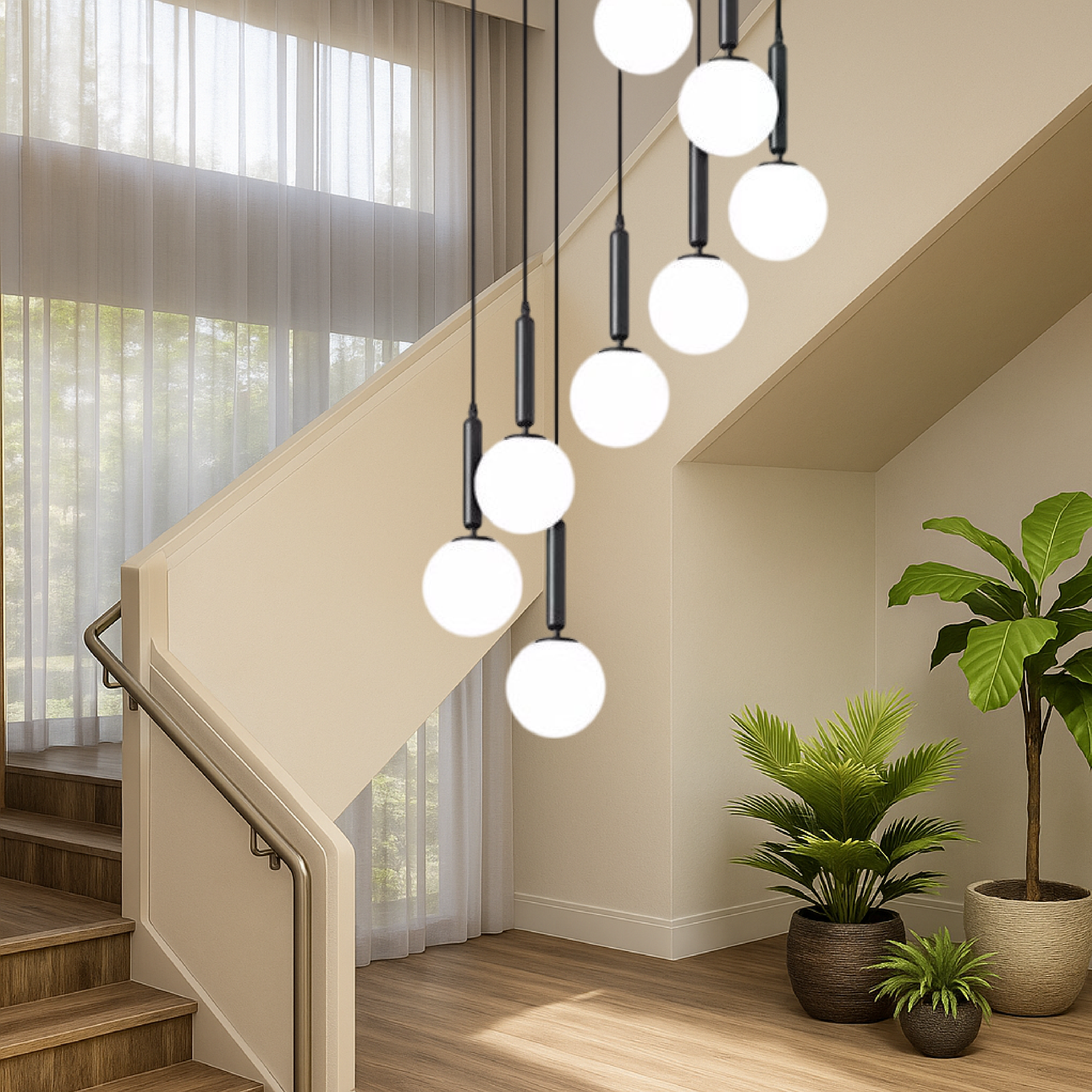 Lampadario Eva's Staircase Nero