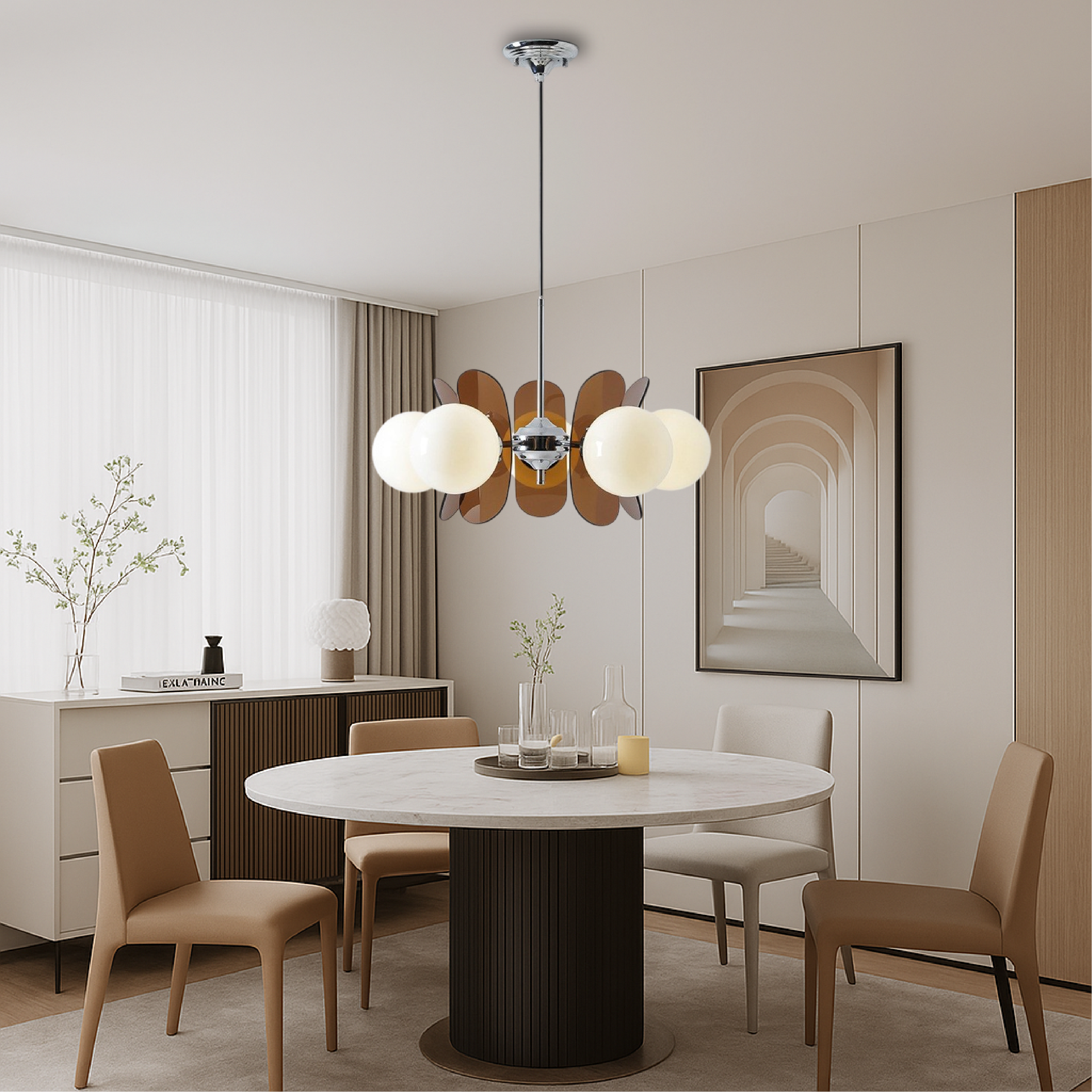 Lampadario Bauhaus a 5 teste