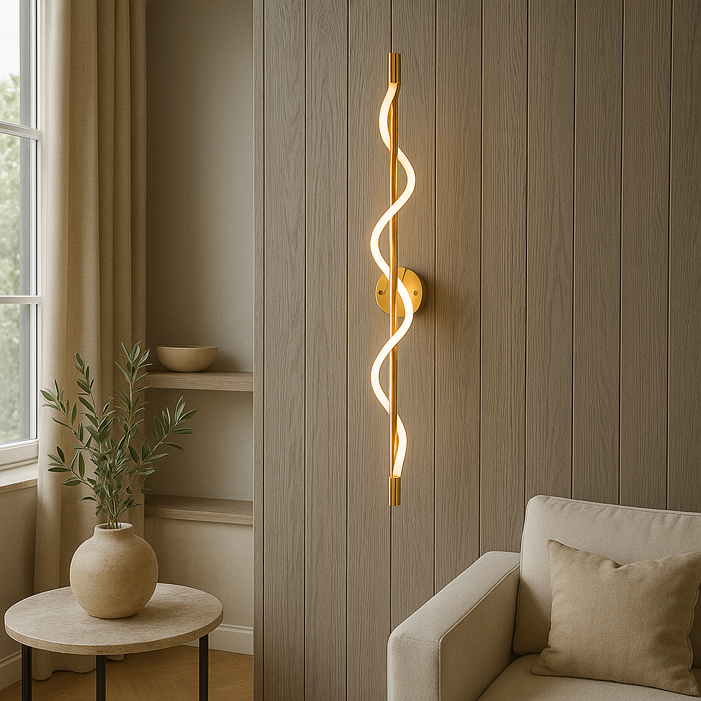 Lampada da parete a curva lineare