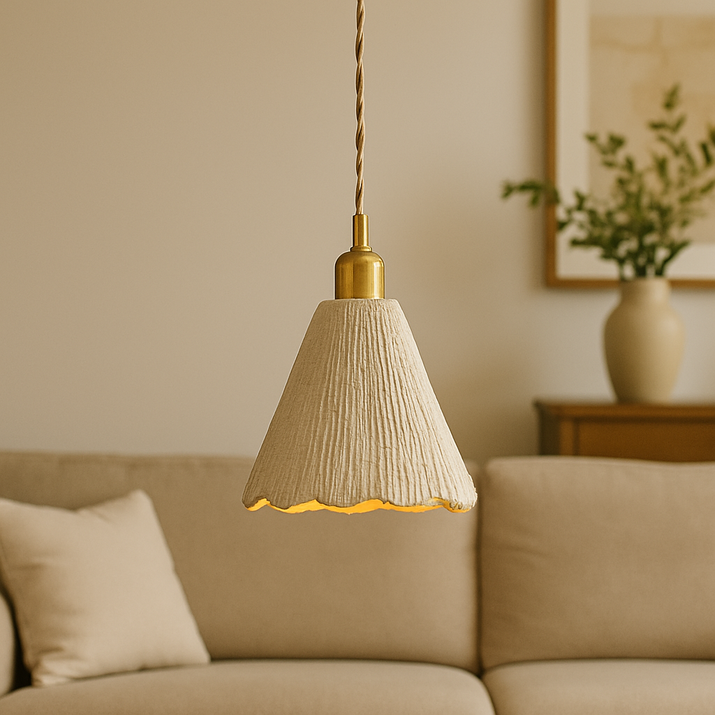 Luce a sospensione in cemento
