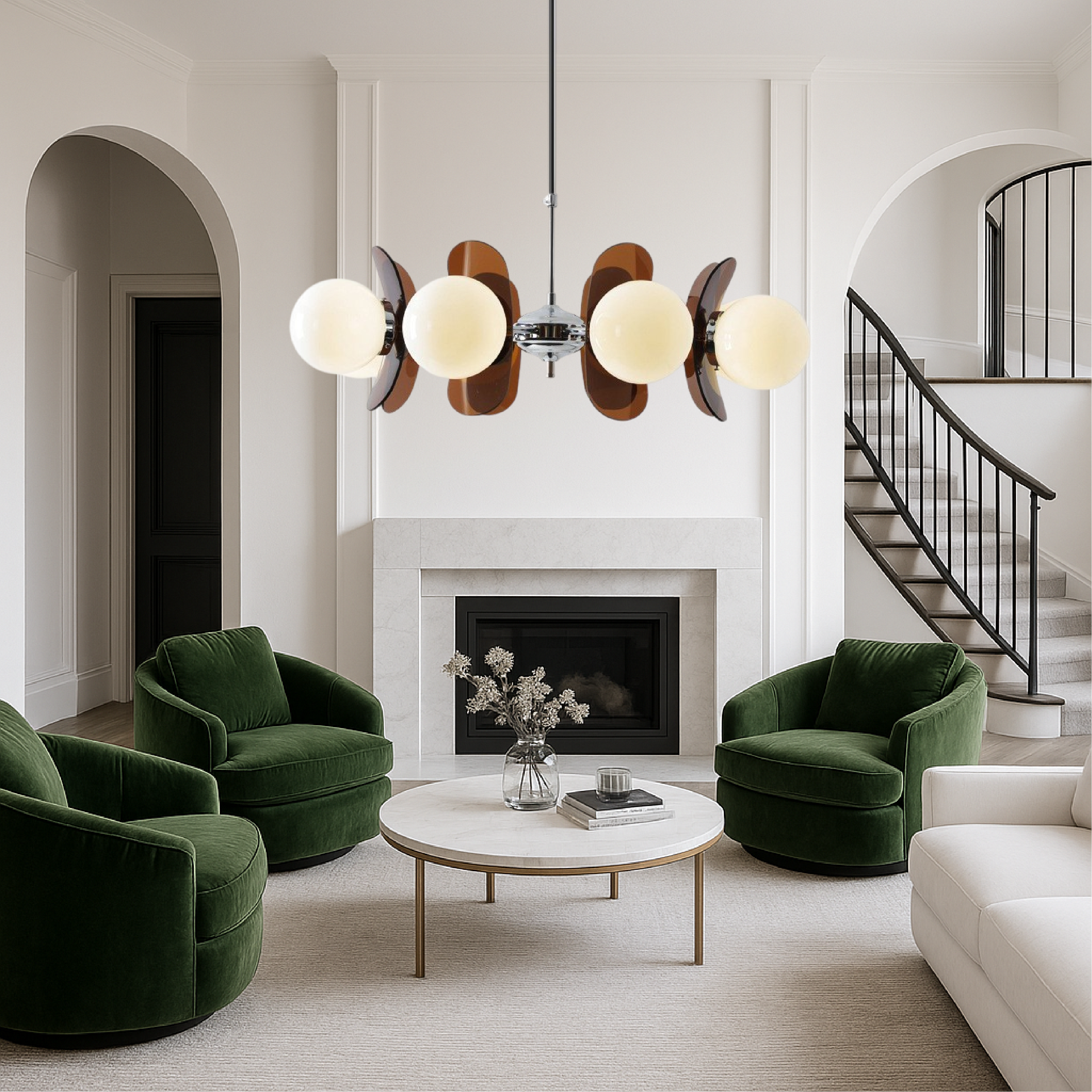 Lampadario Bauhaus a 5 teste