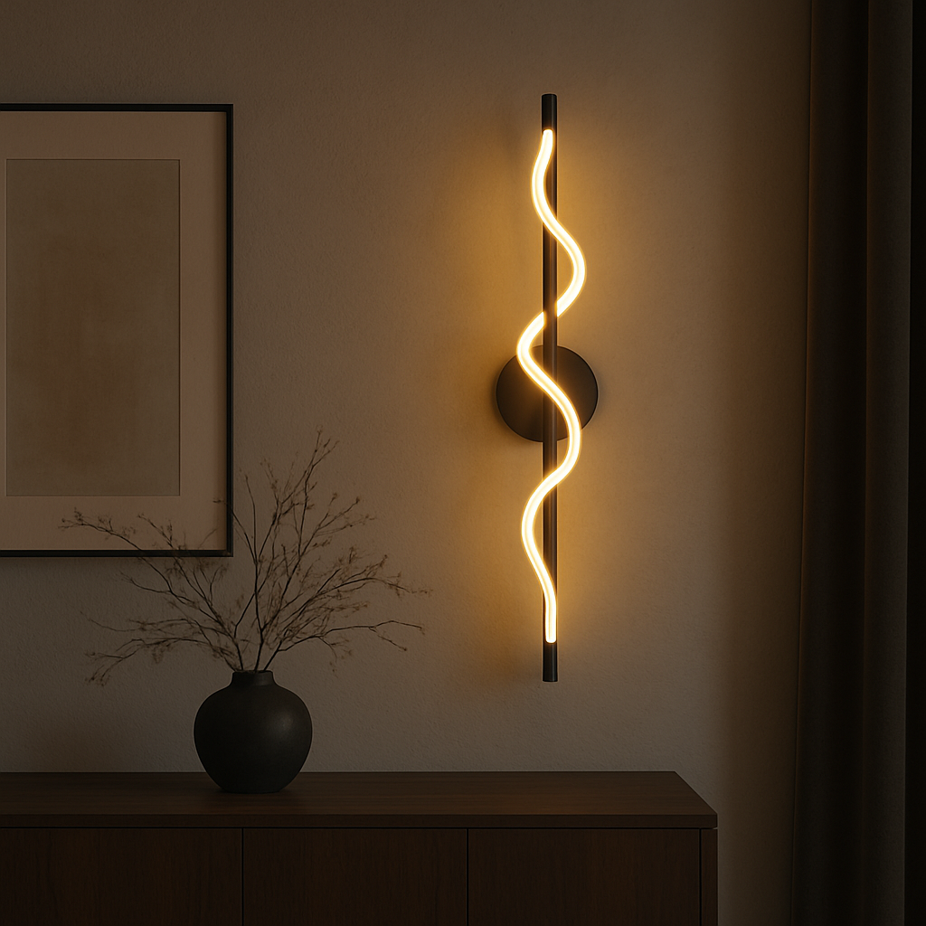 Lampada da parete a curva lineare