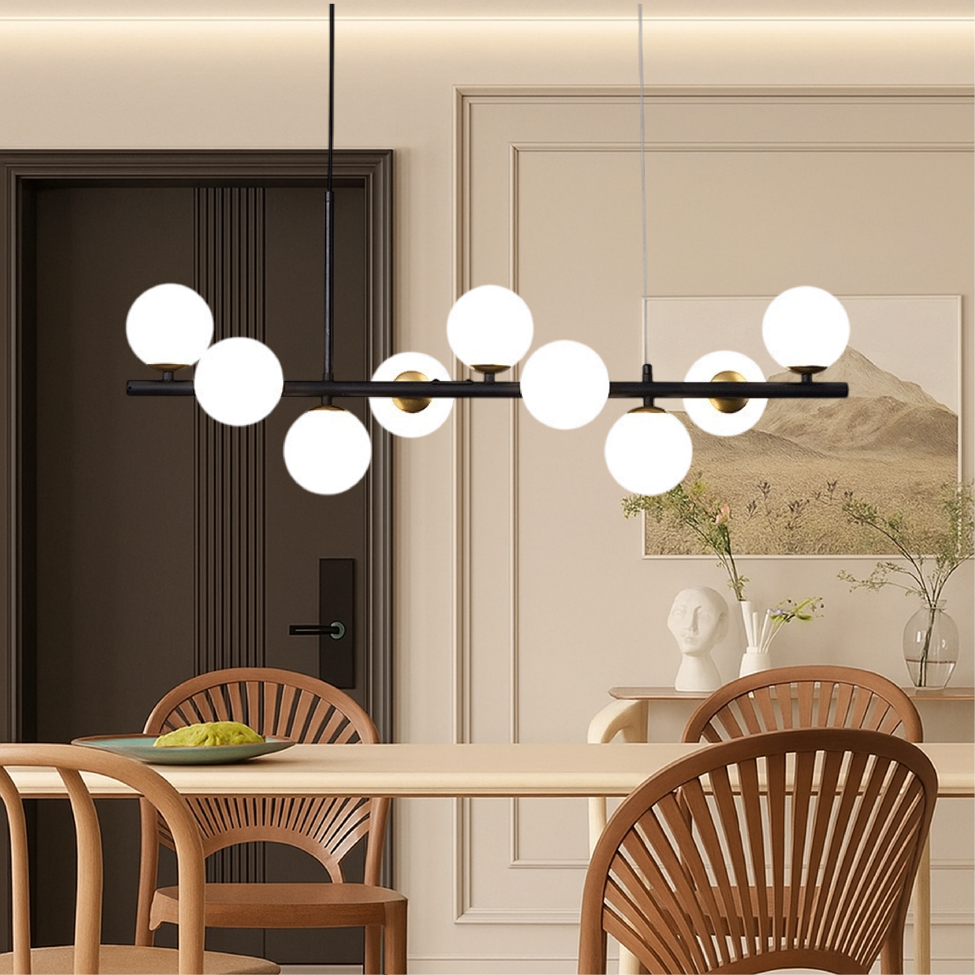 Sala da pranzo Luce a sospensione nera