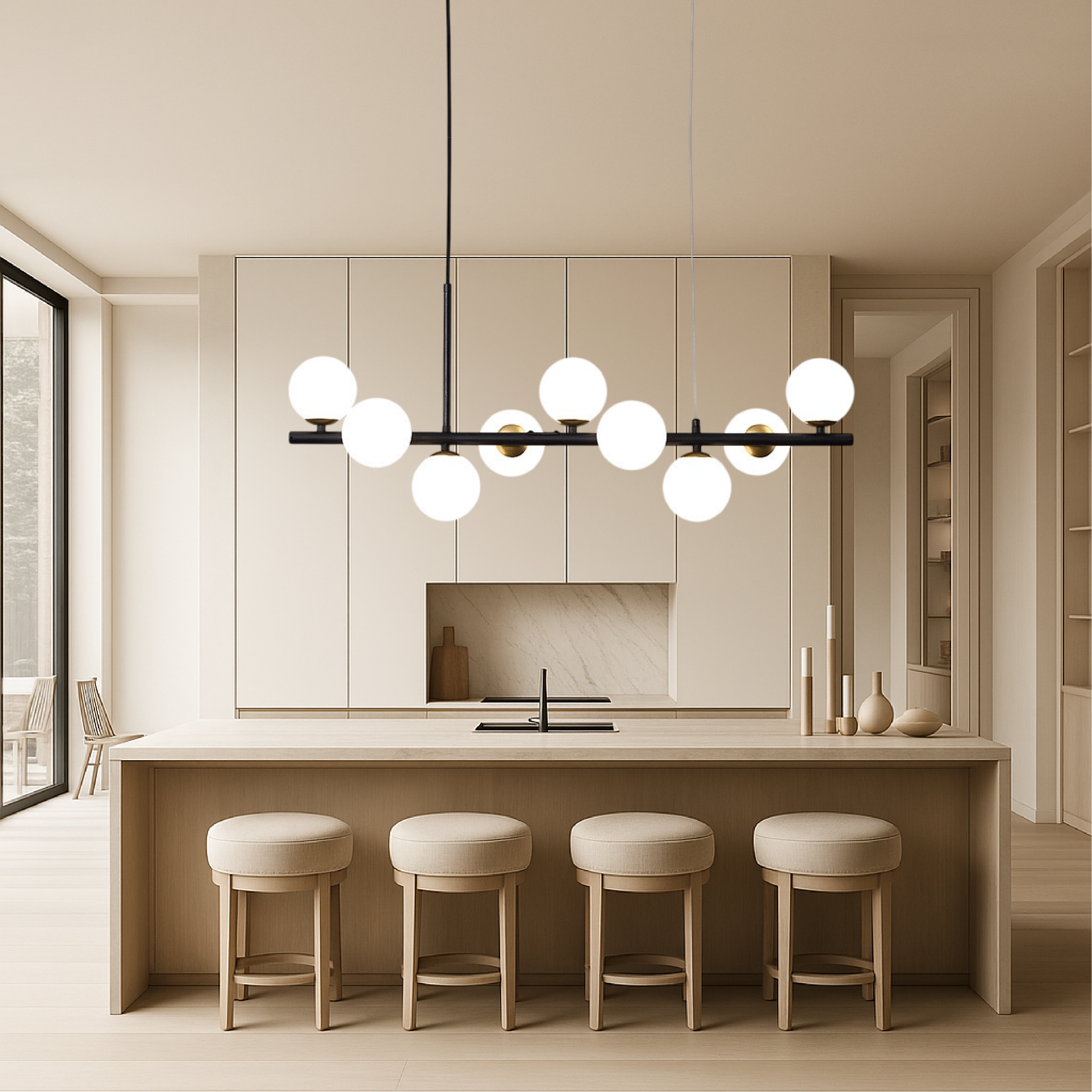Sala da pranzo Luce a sospensione nera