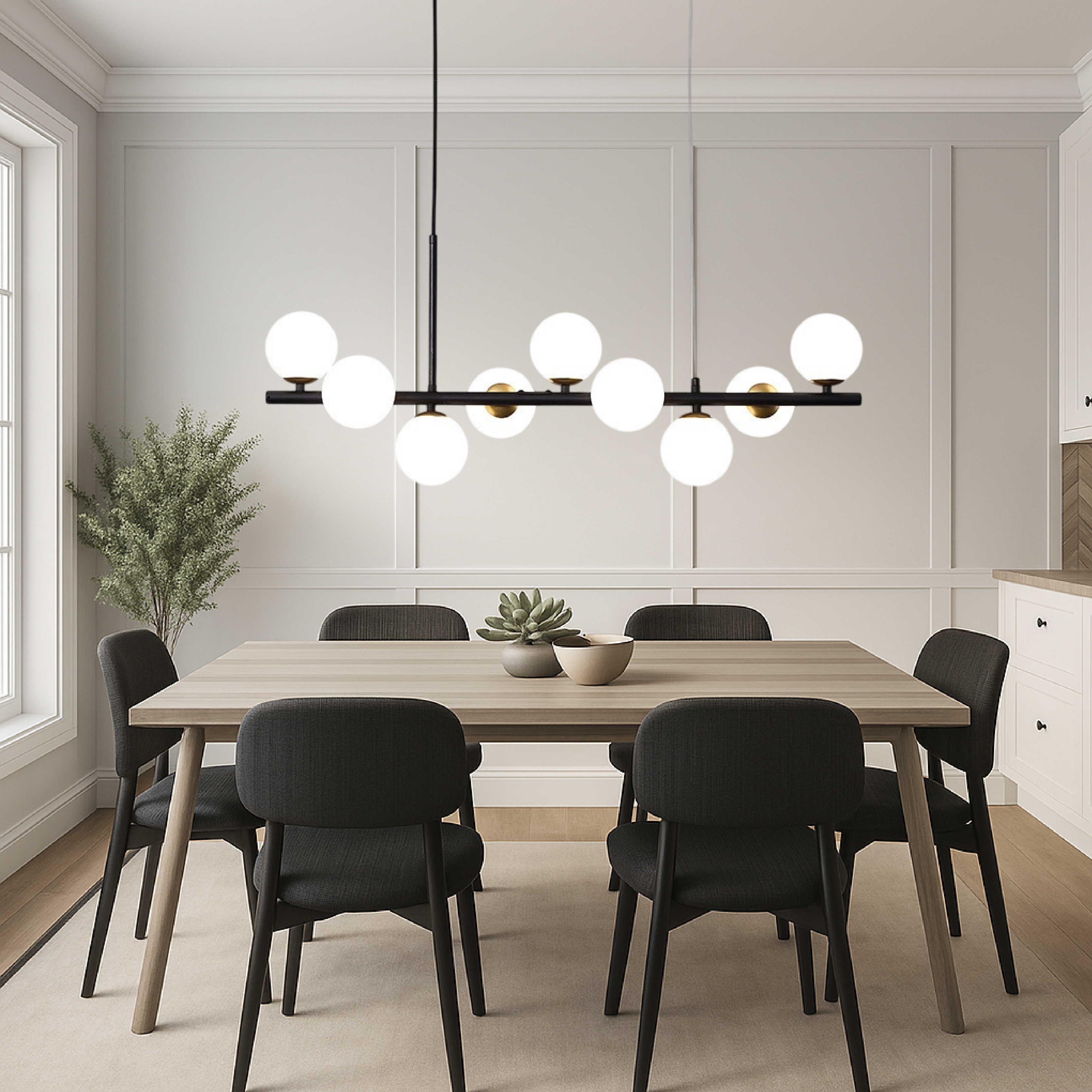 Sala da pranzo Luce a sospensione nera