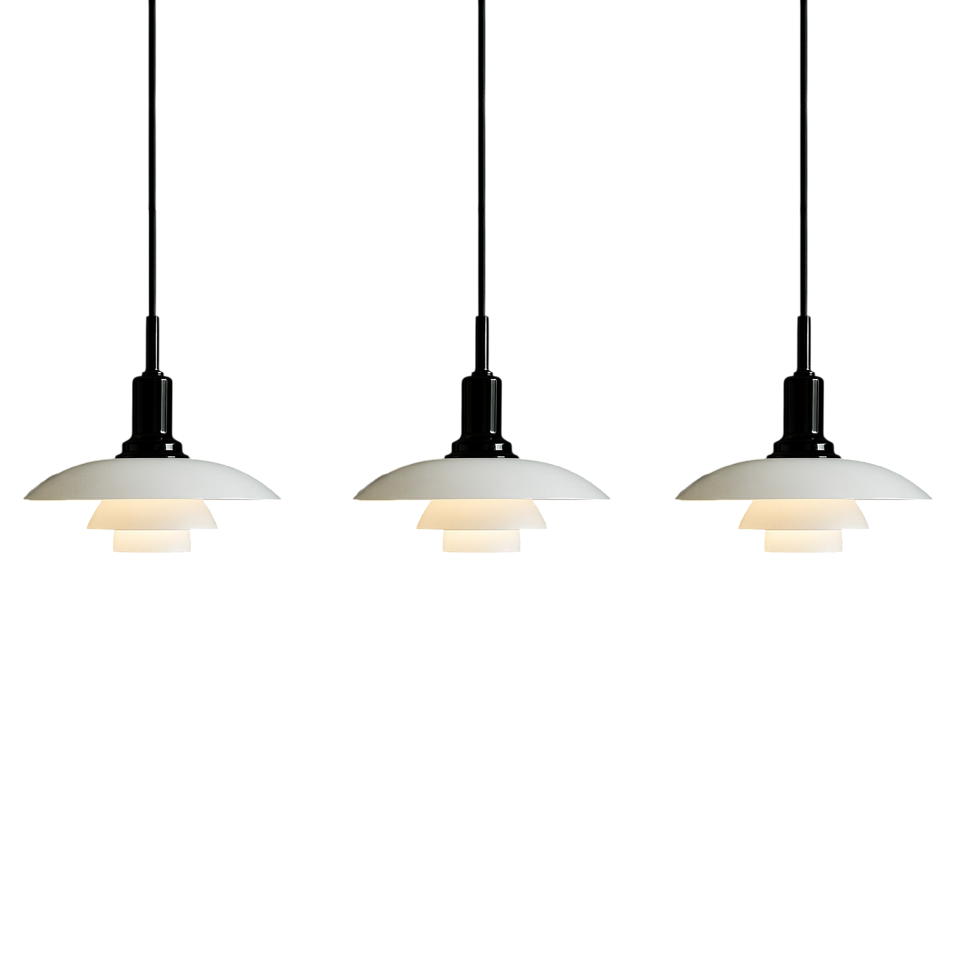 Lampada a sospensione di design danese a 2/3 teste
