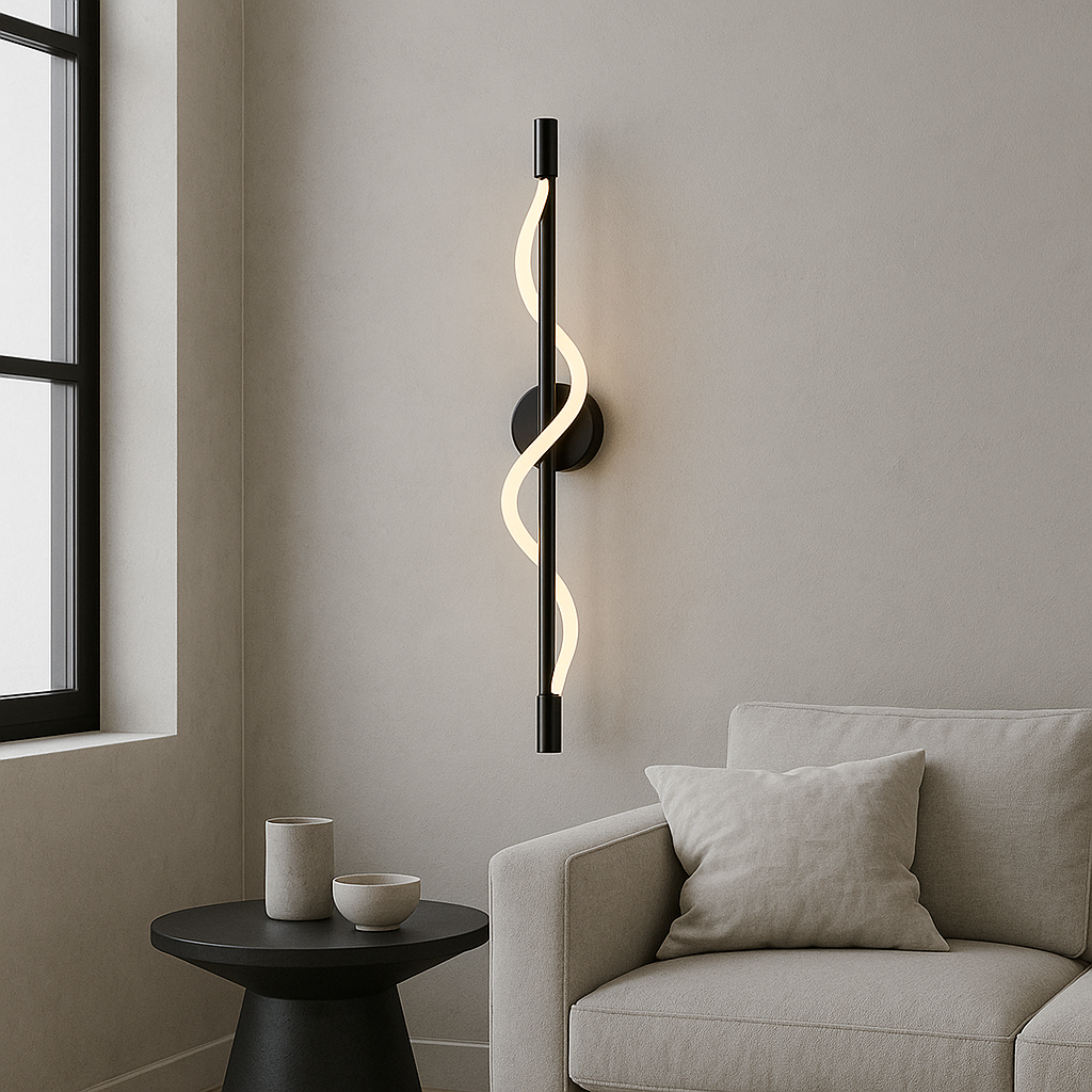 Lampada da parete a curva lineare